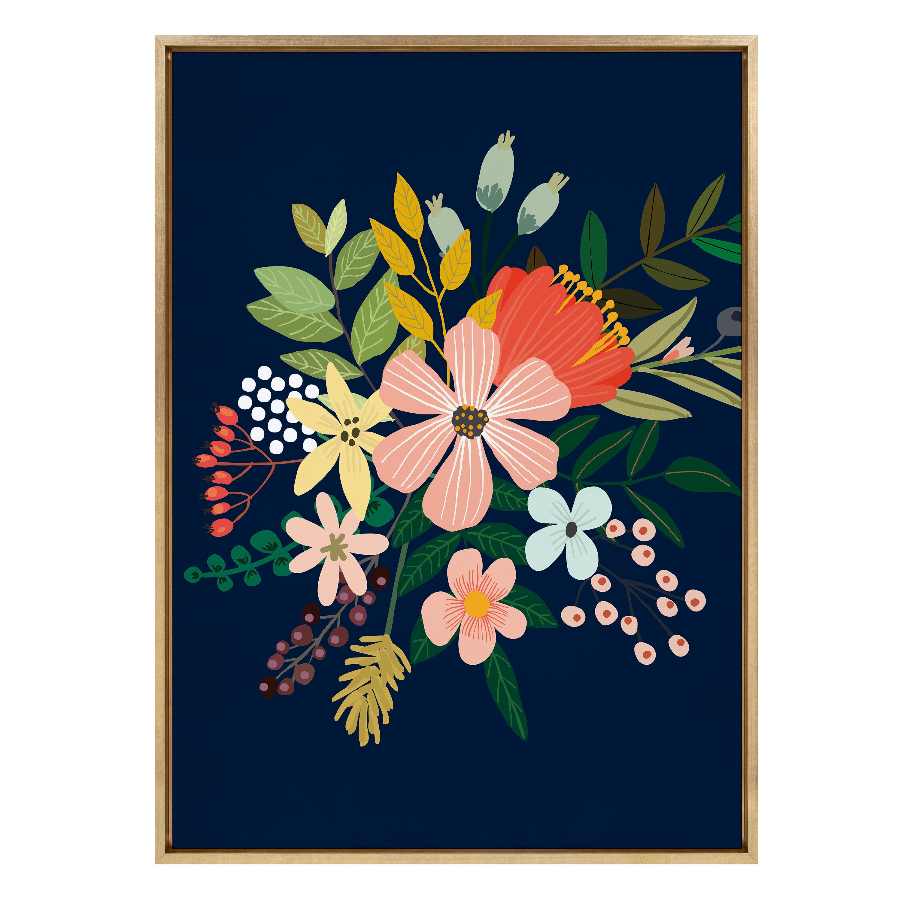 Sylvie Floralis C Framed Canvas by Mia Charro