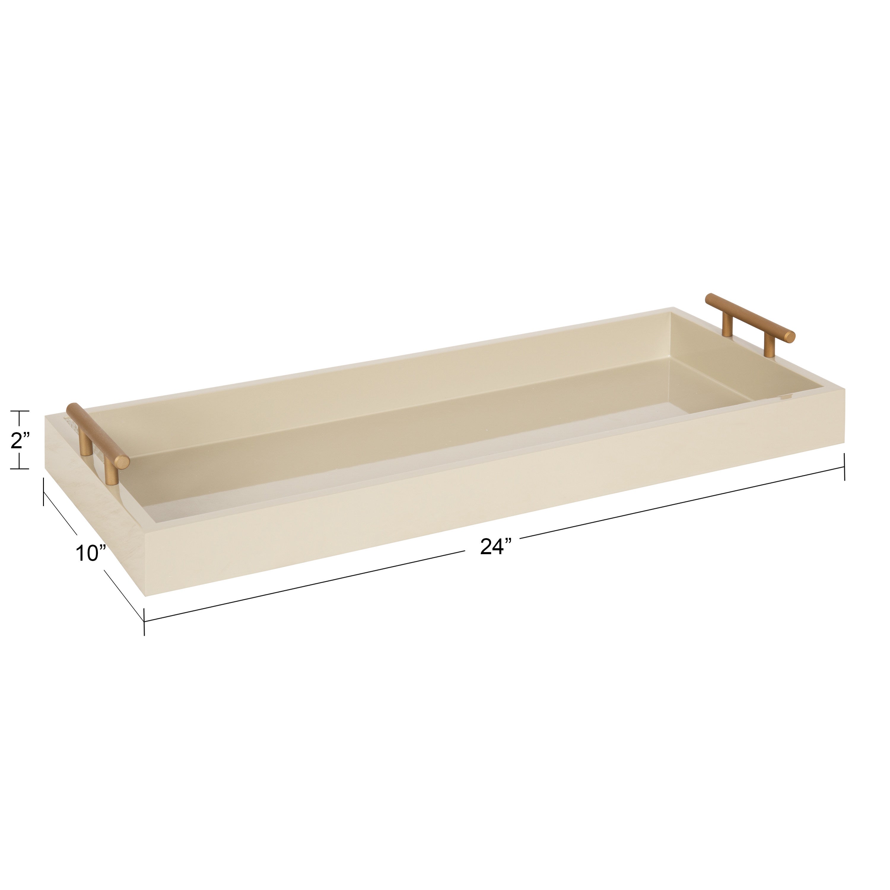 Kate and Laurel Bayville Wooden Decorative Tray - 10x24 - White