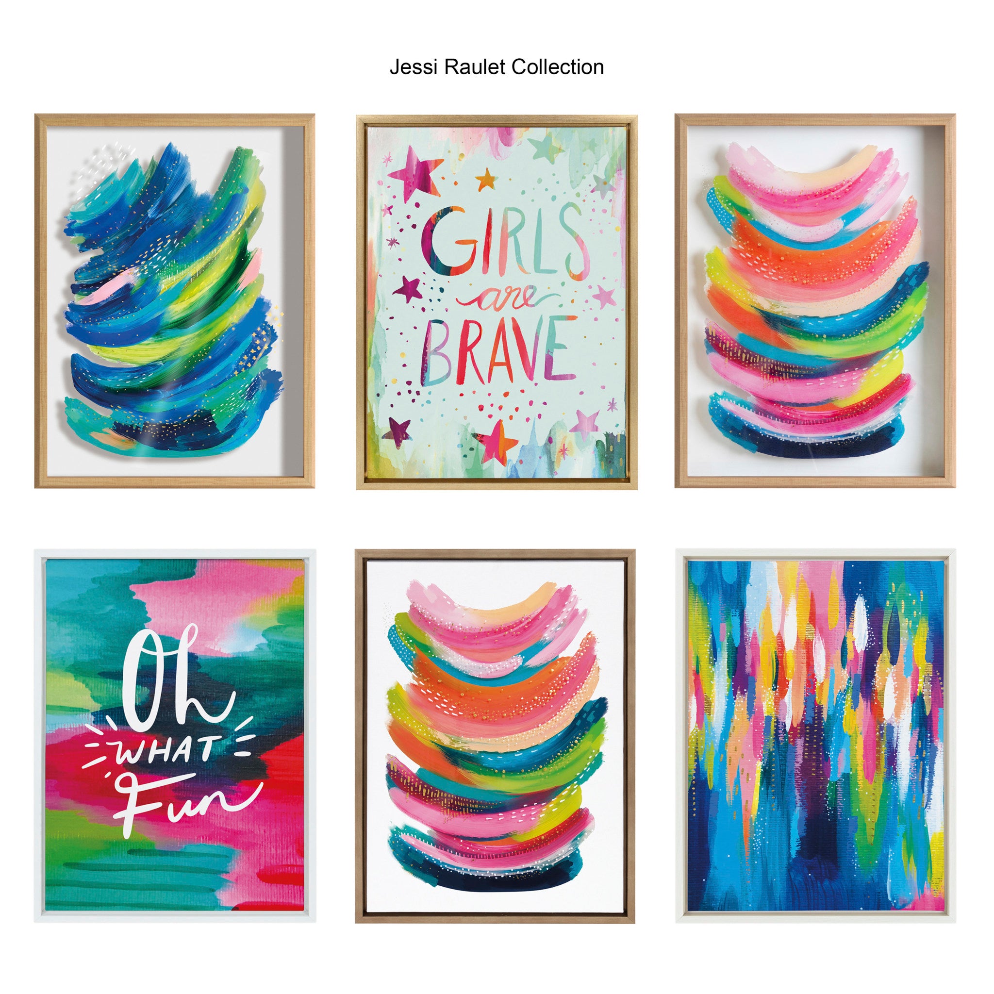 Bright Brush Strokes Floating Acrylic Art by Jessi Raulet of Ettavee