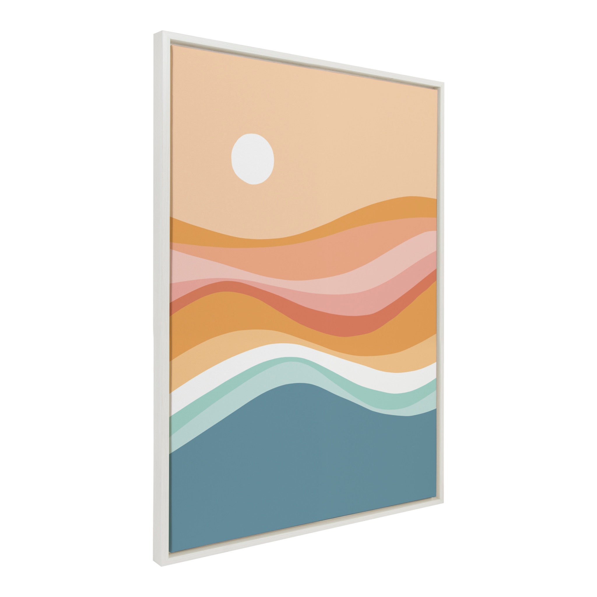 Sylvie Rainbow Waves Seascape Framed Canvas by Dominique Vari