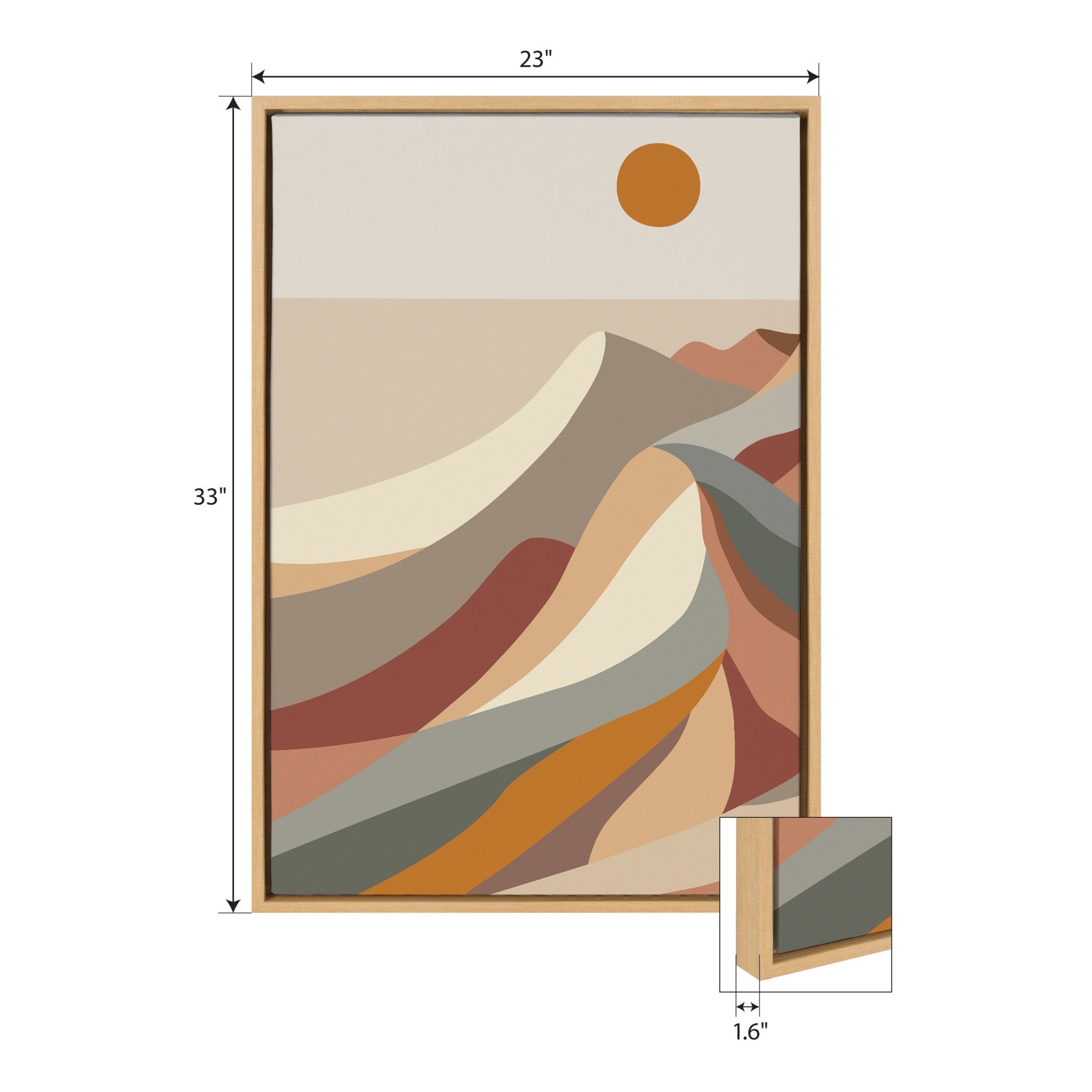 Sylvie Mid Century Modern Mountains Framed Canvas by Rachel Lee of My Dream Wall