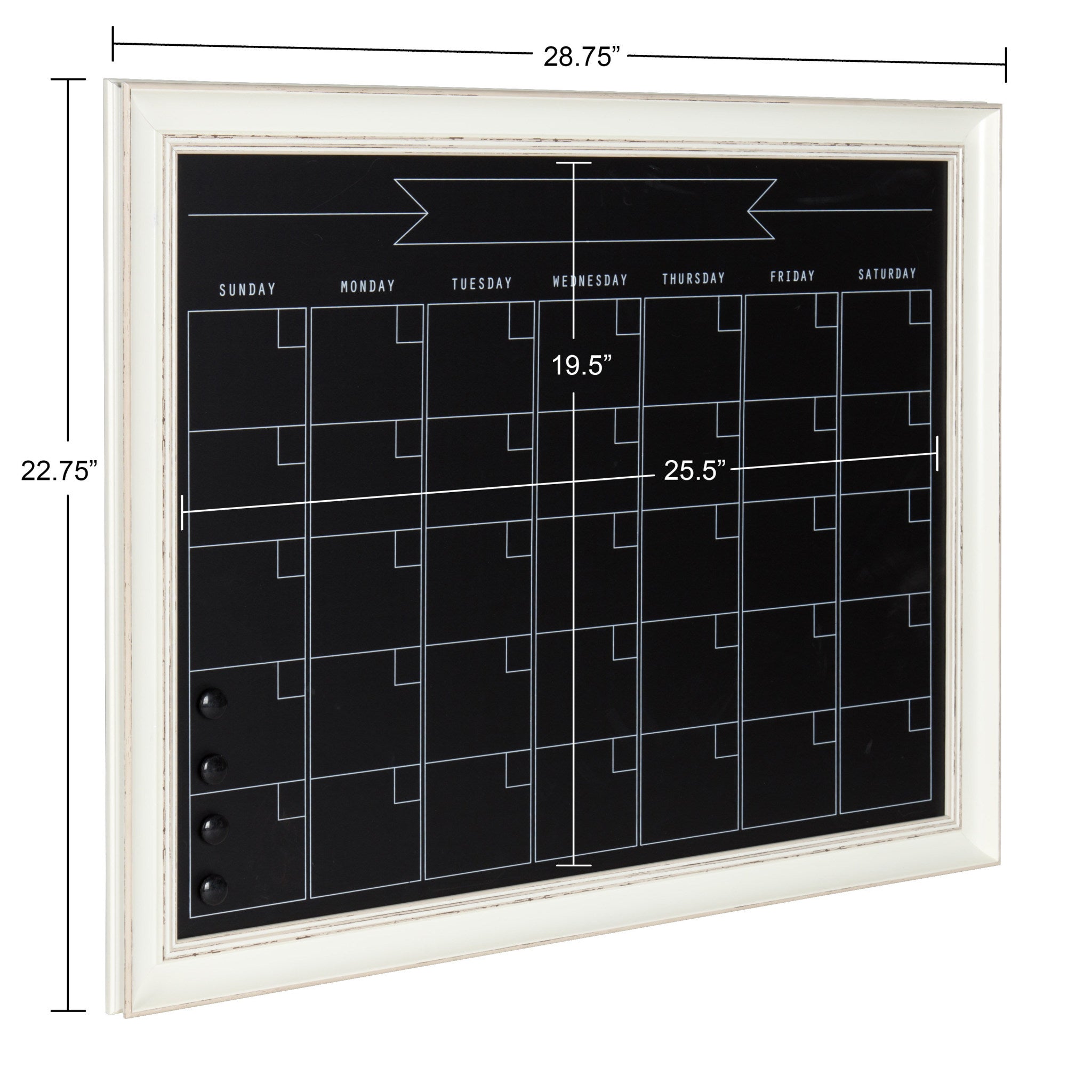 Macon Framed Magnetic Chalkboard Monthly Calendar
