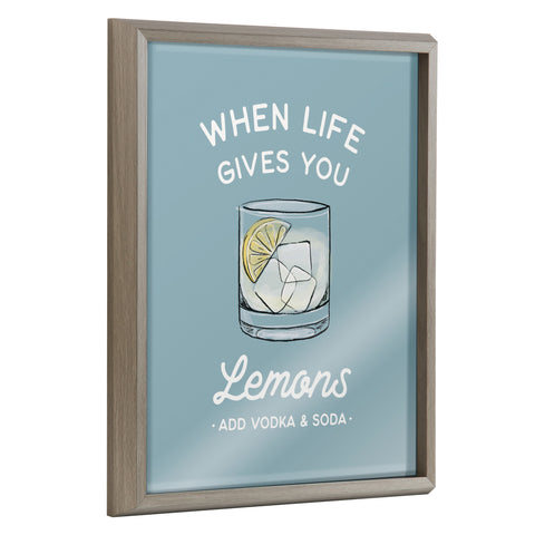 Blake When Life Gives You Lemons Blue Framed Printed Glass by The Creative Bunch Studio