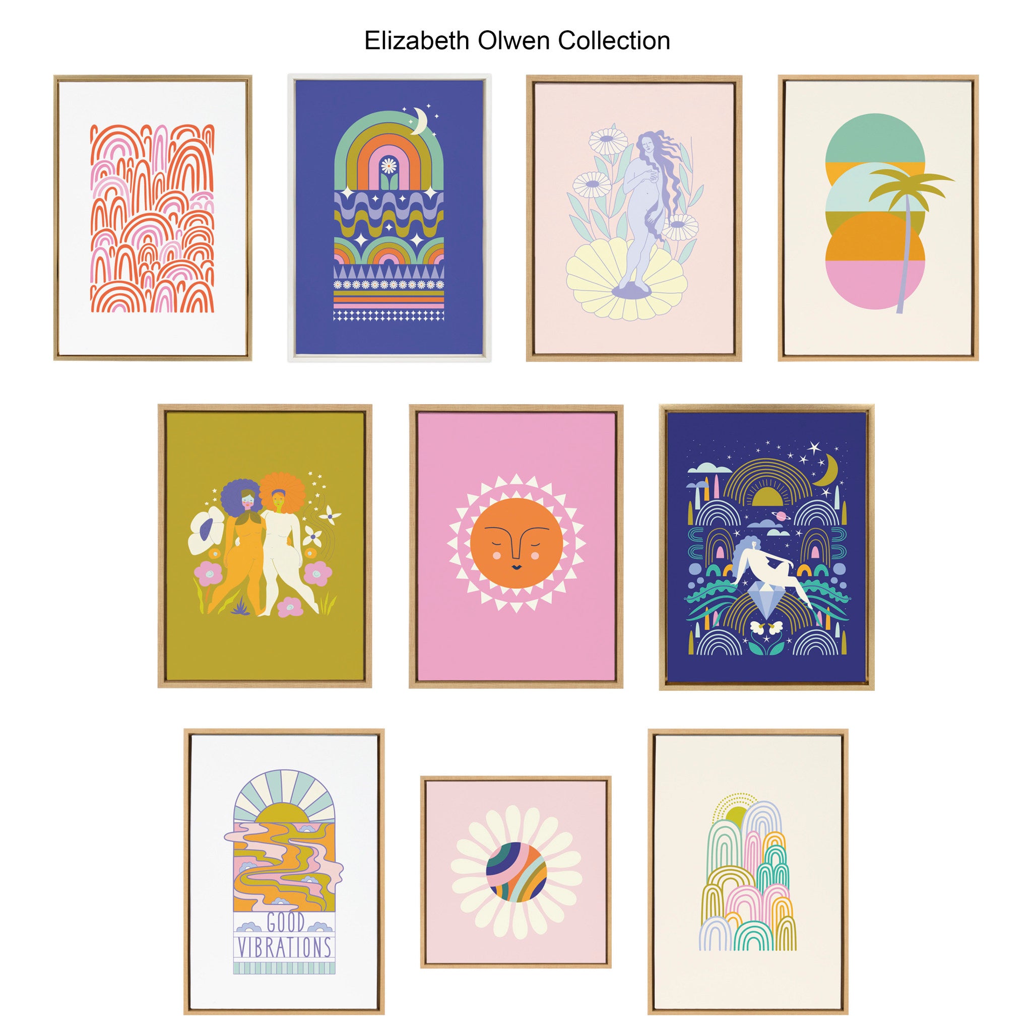 Sylvie Infinite Rainbows Framed Canvas by Elizabeth Olwen