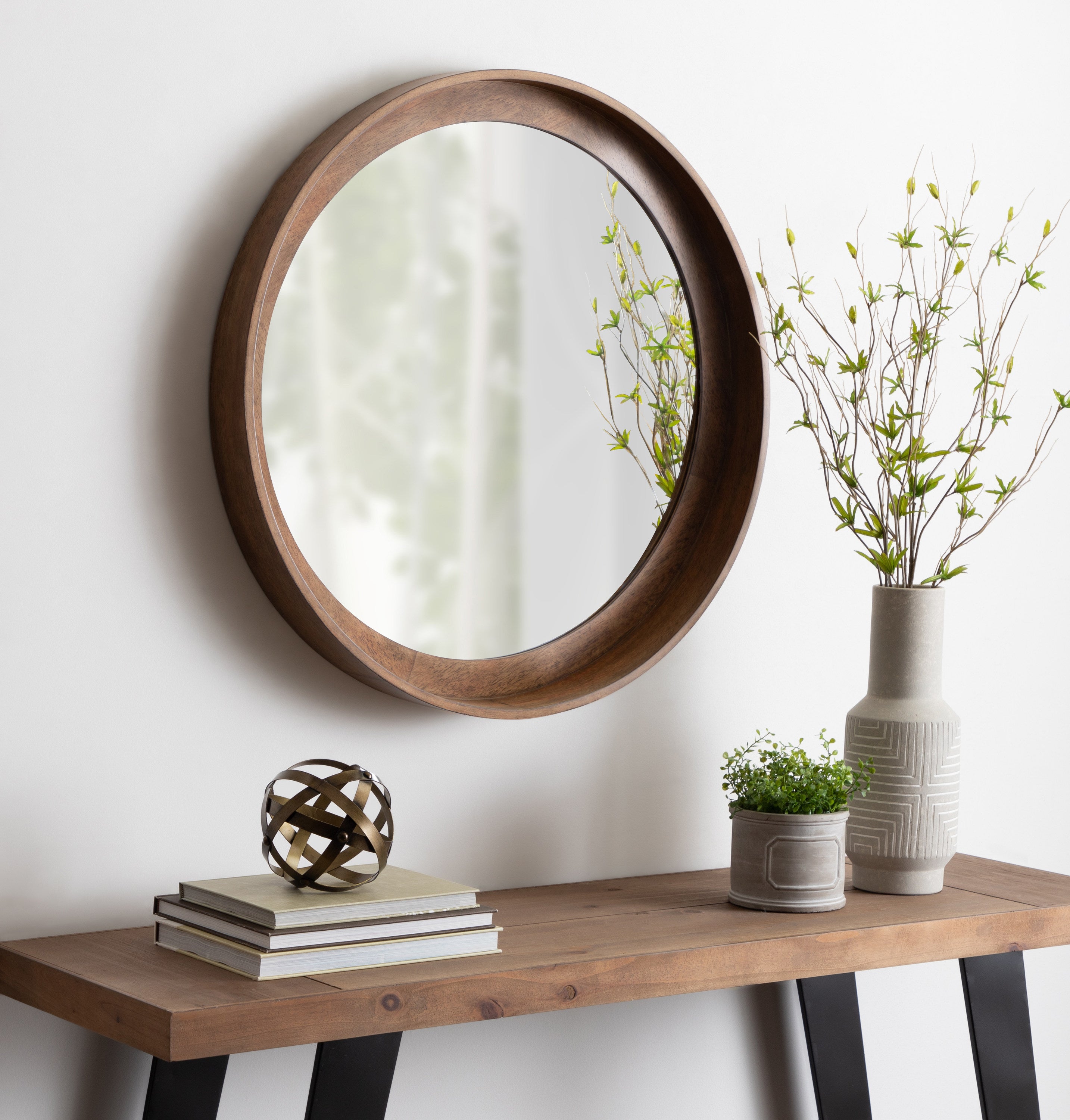 Basking Wall Mirror with Shelf
