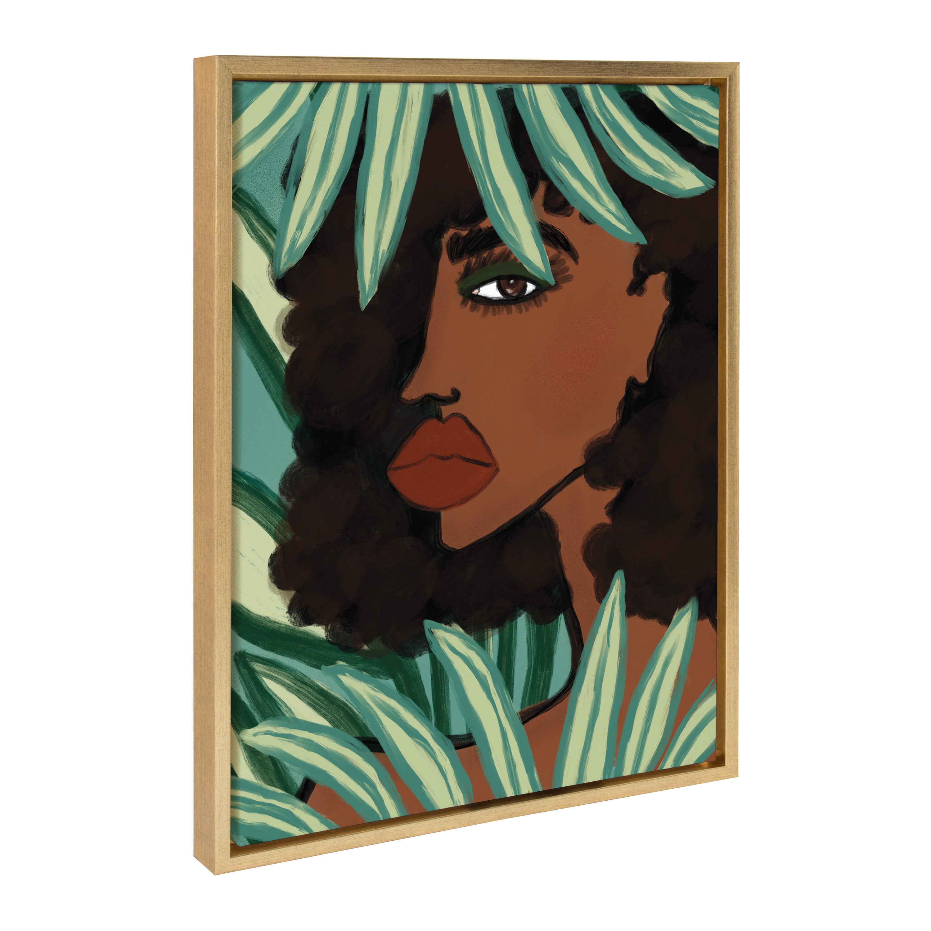 Sylvie Lady in the Jungle Framed Canvas by Kendra Dandy of Bouffants and Broken Hearts