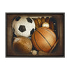 Sylvie Sports Gear Framed Canvas By Shawn St. Peter