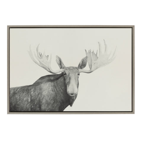 Sylvie Moose 2 crop BW Framed Canvas by Emiko and Mark Franzen of F2Images