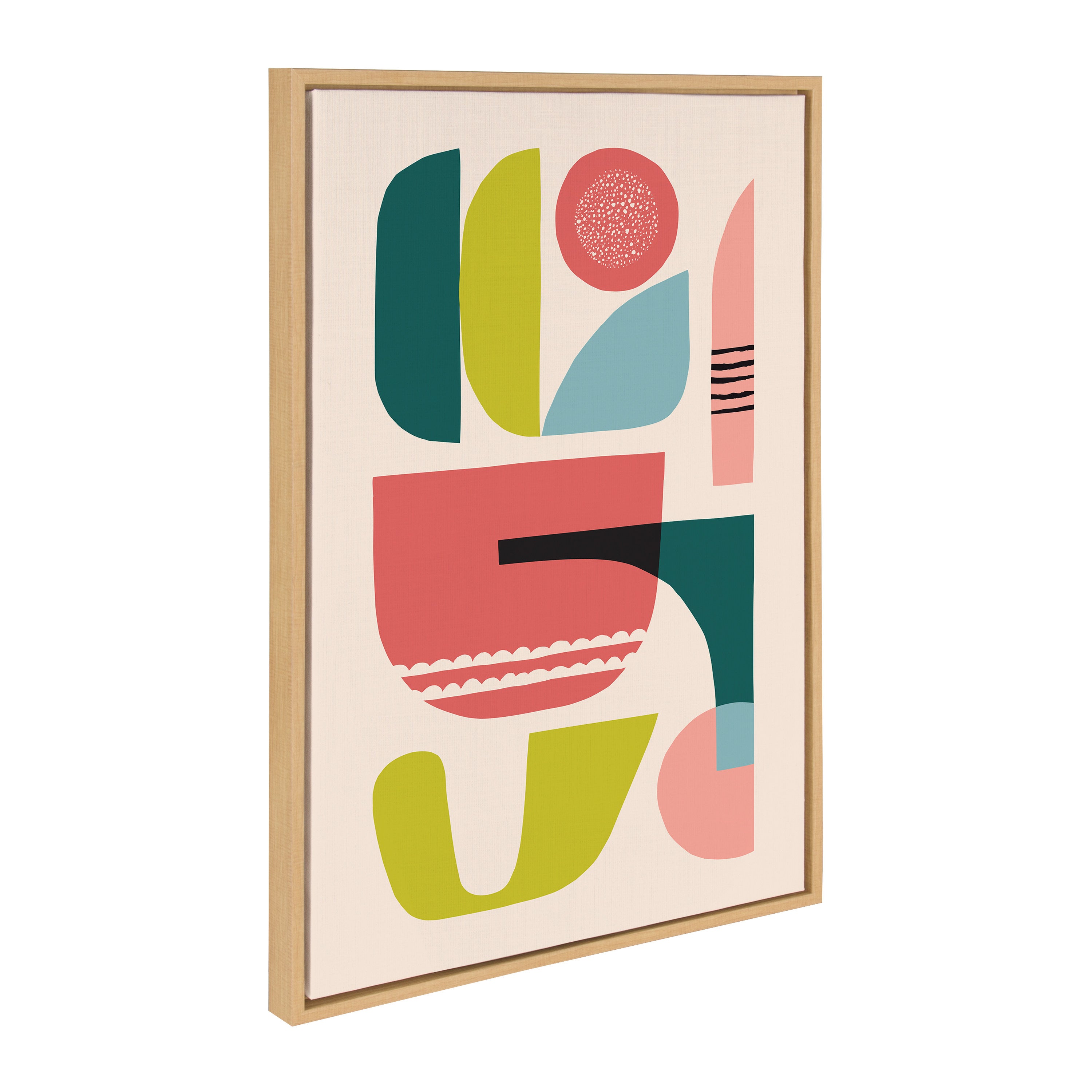 Sylvie Mid Century 5 Framed Canvas by Rachel Lee of My Dream Wall