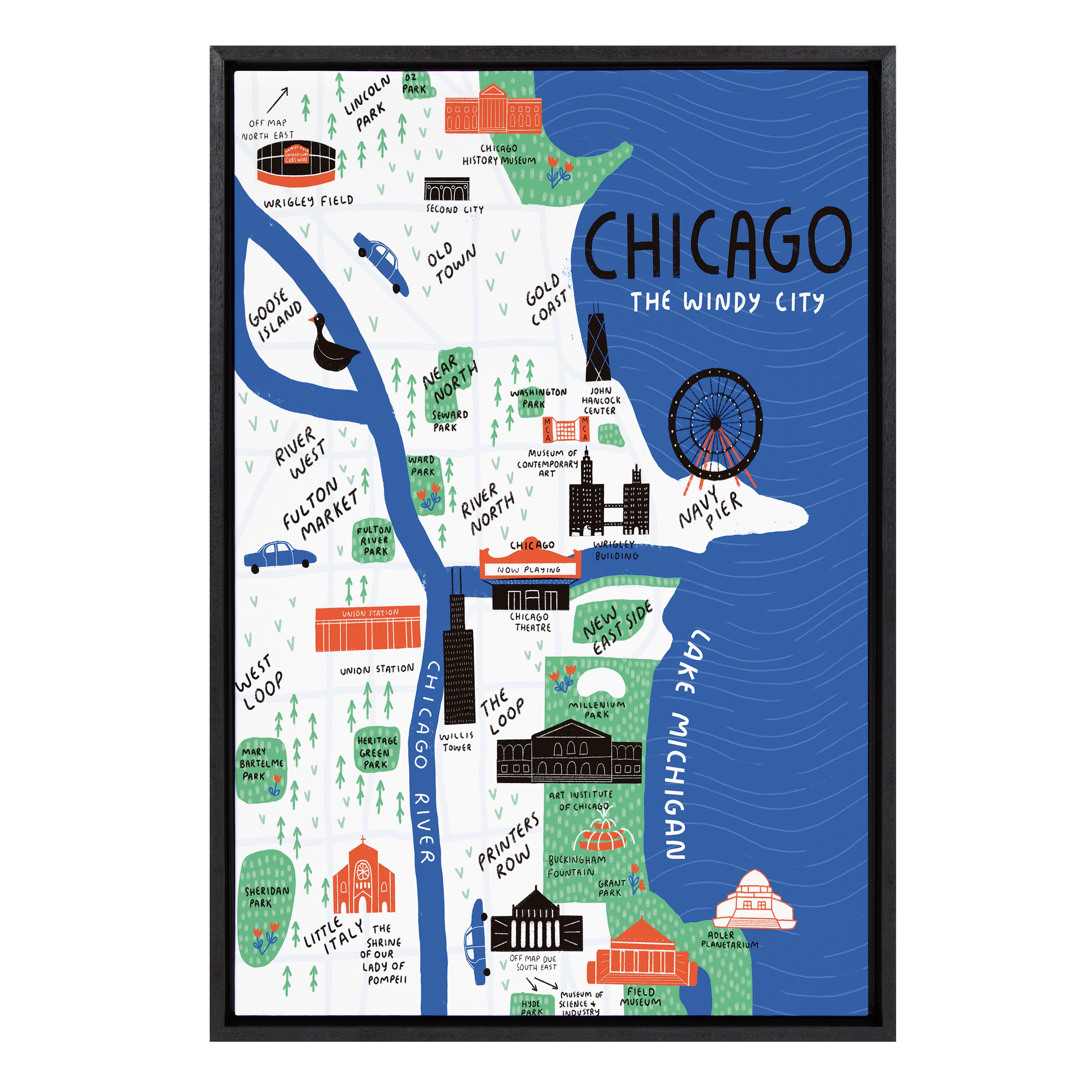 Sylvie Chicago Illustration Framed Canvas by Stacie Bloomfield