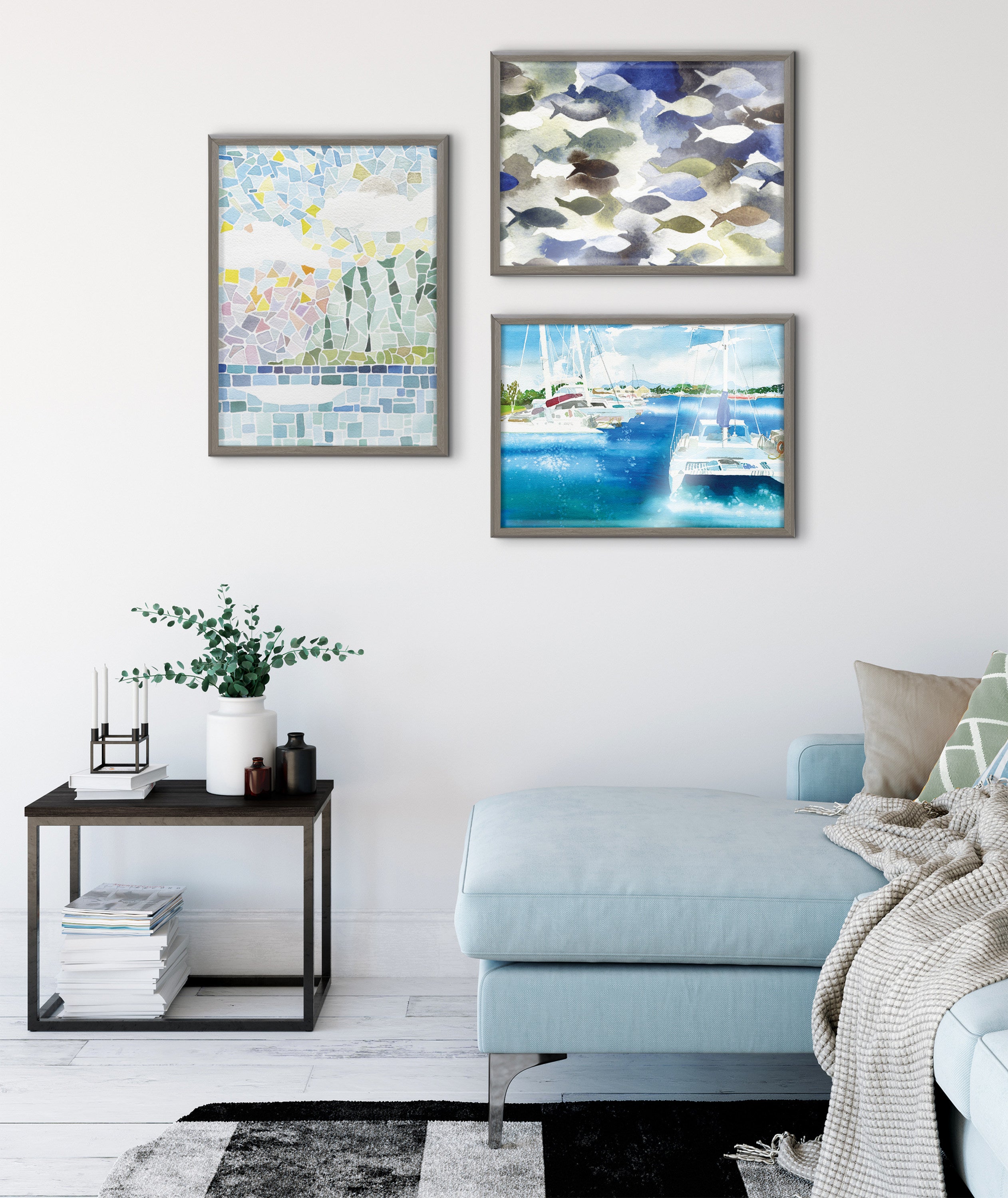 Blake One Fine Morning Framed Printed Glass by Janet Meinke-Lau