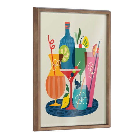 Blake Mid Century Modern Cocktails Framed Printed Glass by Rachel Lee of My Dream Wall