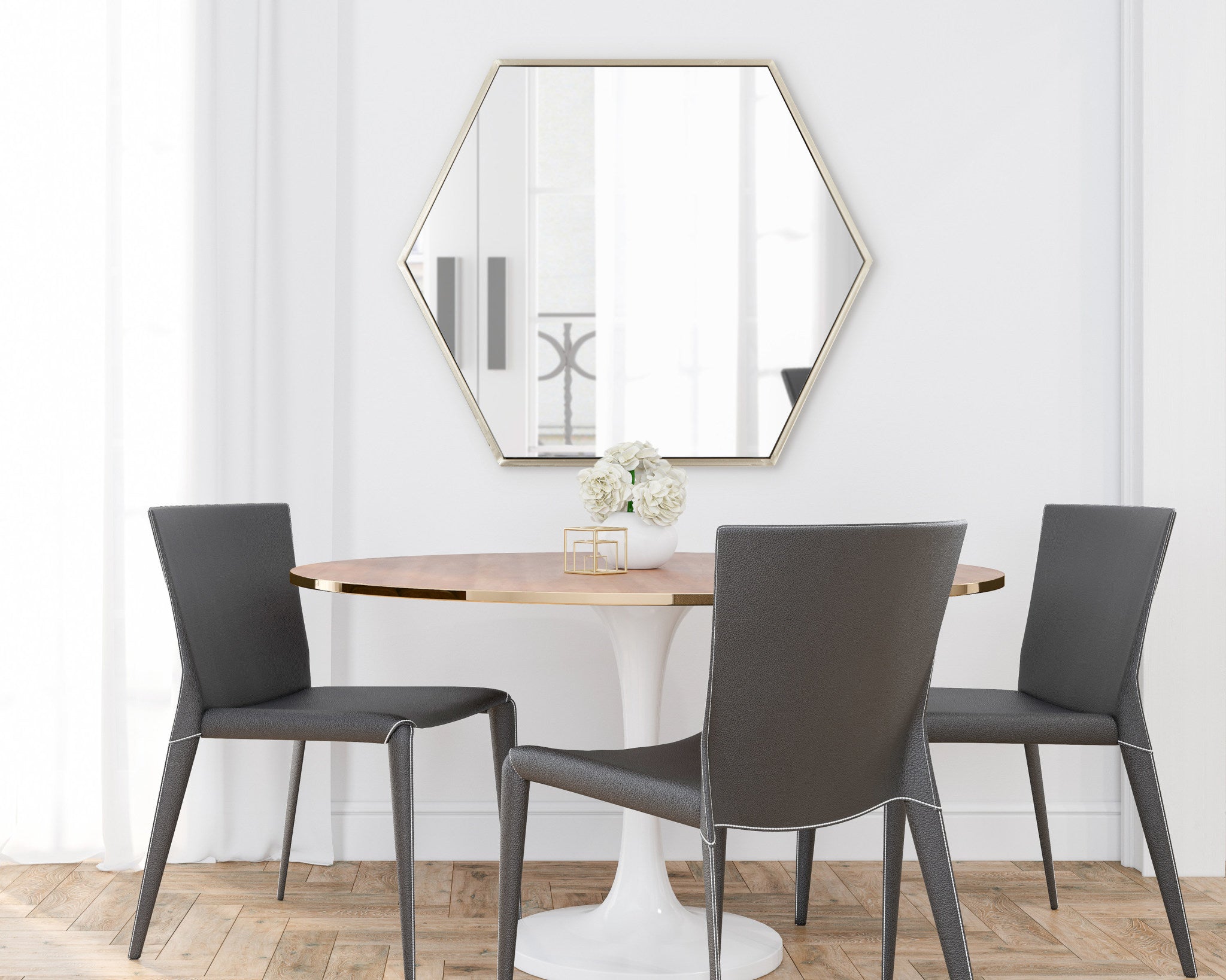 McNeer Hexagon Metal Wall Mirror