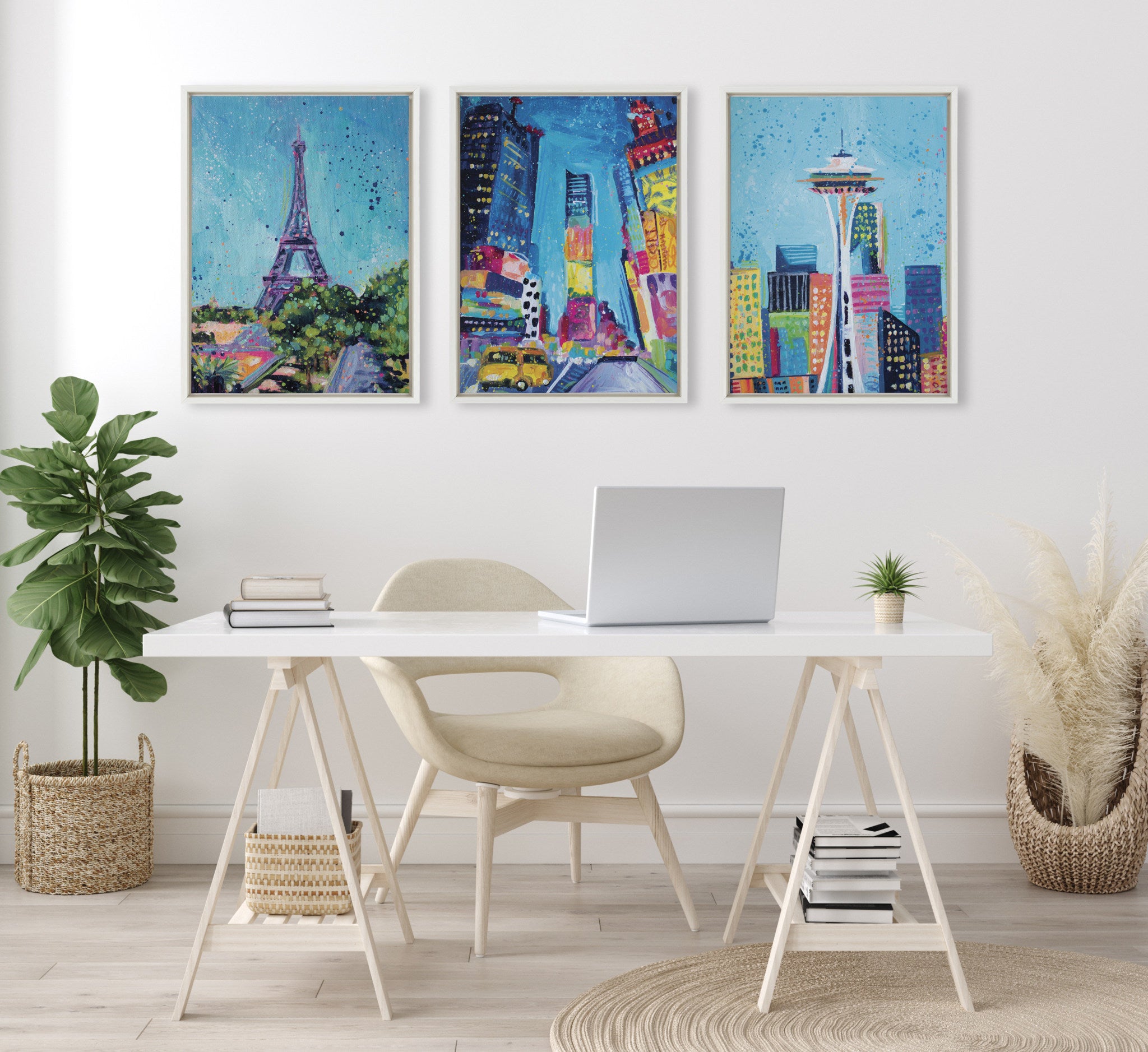 Sylvie Time Square Study No 4 Framed Canvas by Rachel Christopoulos
