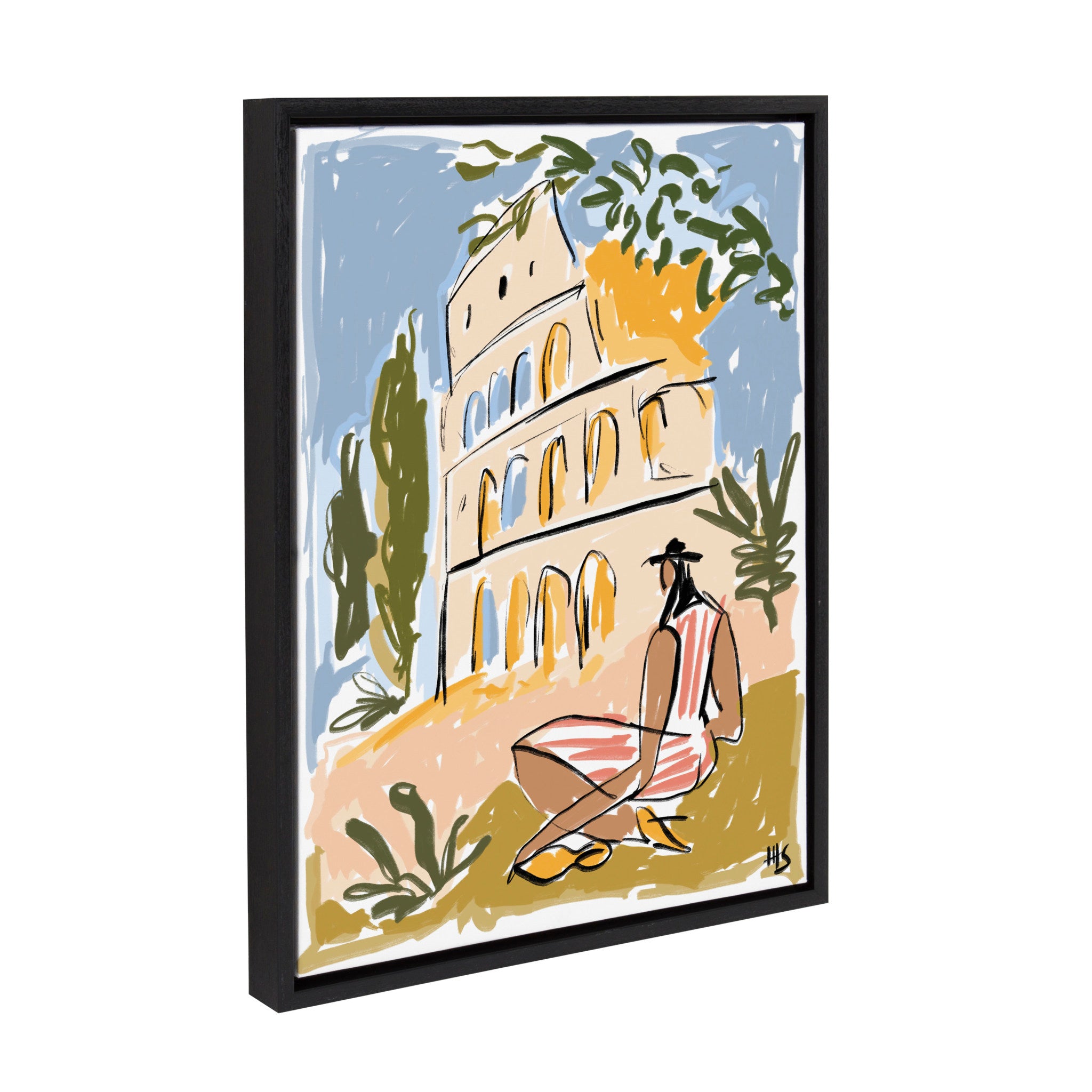 Sylvie When in Rome Framed Canvas by Maggie Stephenson
