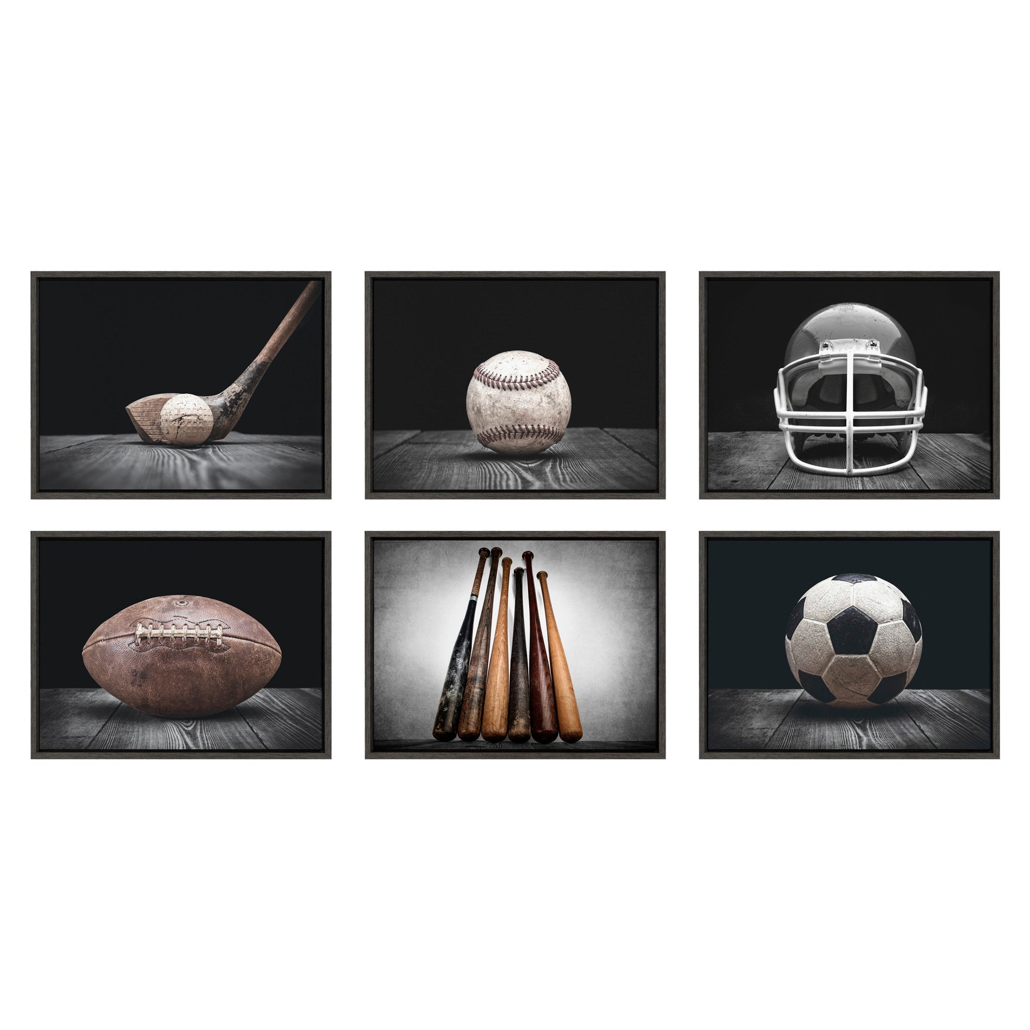 Sylvie Vintage Football Helmet Framed Canvas By Shawn St. Peter