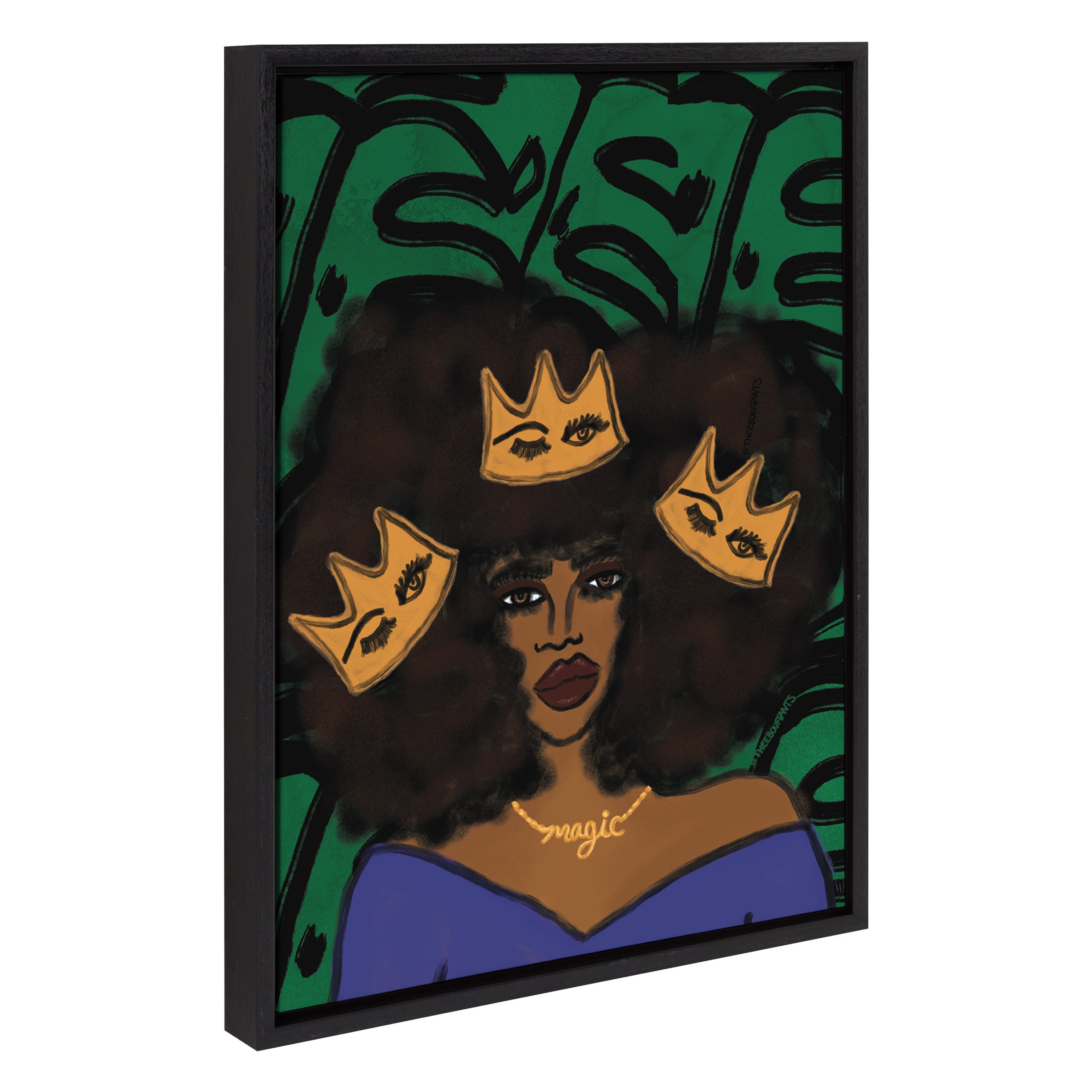 Sylvie Wear Your Crown Framed Canvas by Kendra Dandy of Bouffants and Broken Hearts