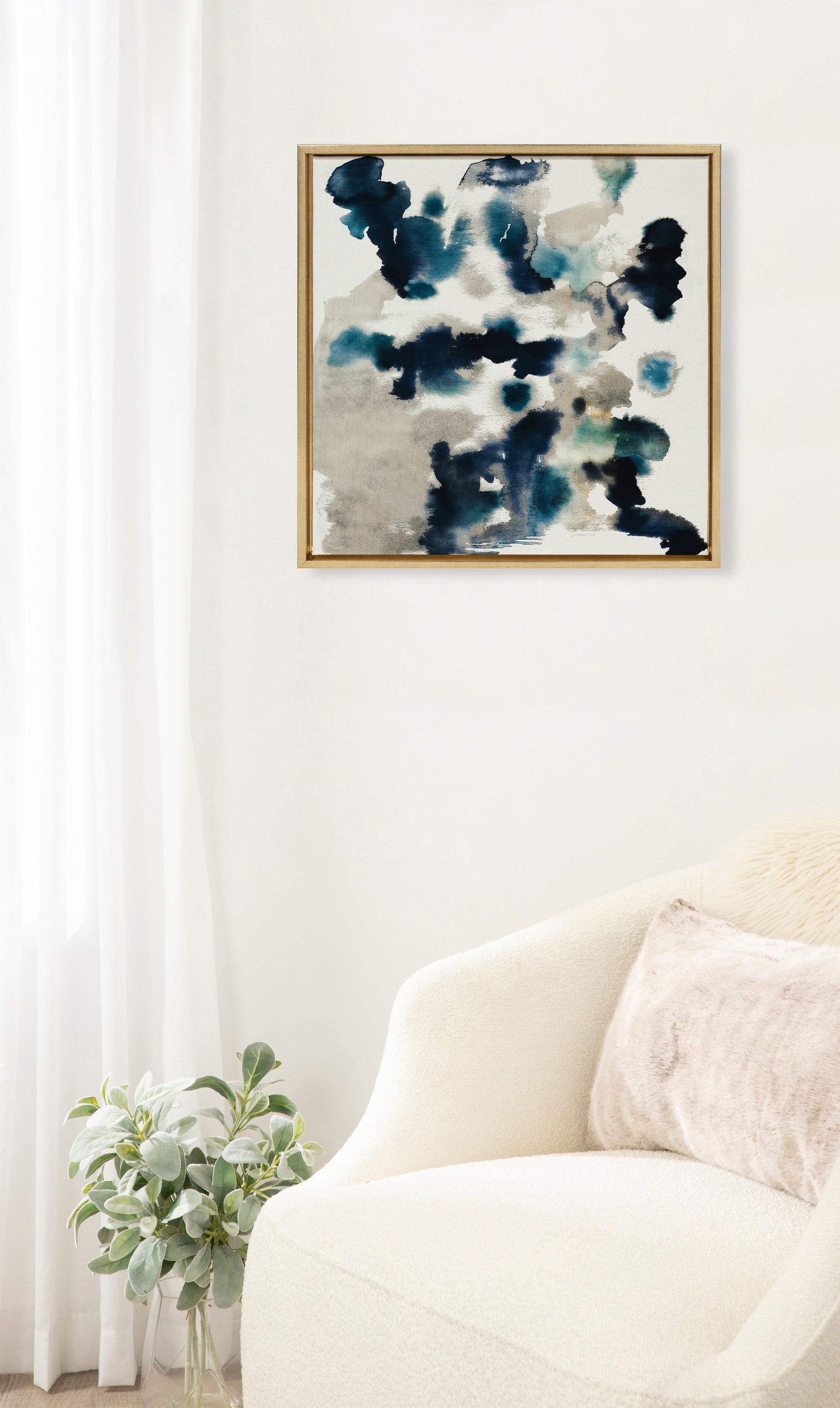 Sylvie Gilded Watercolor Framed Canvas by Amy Lighthall