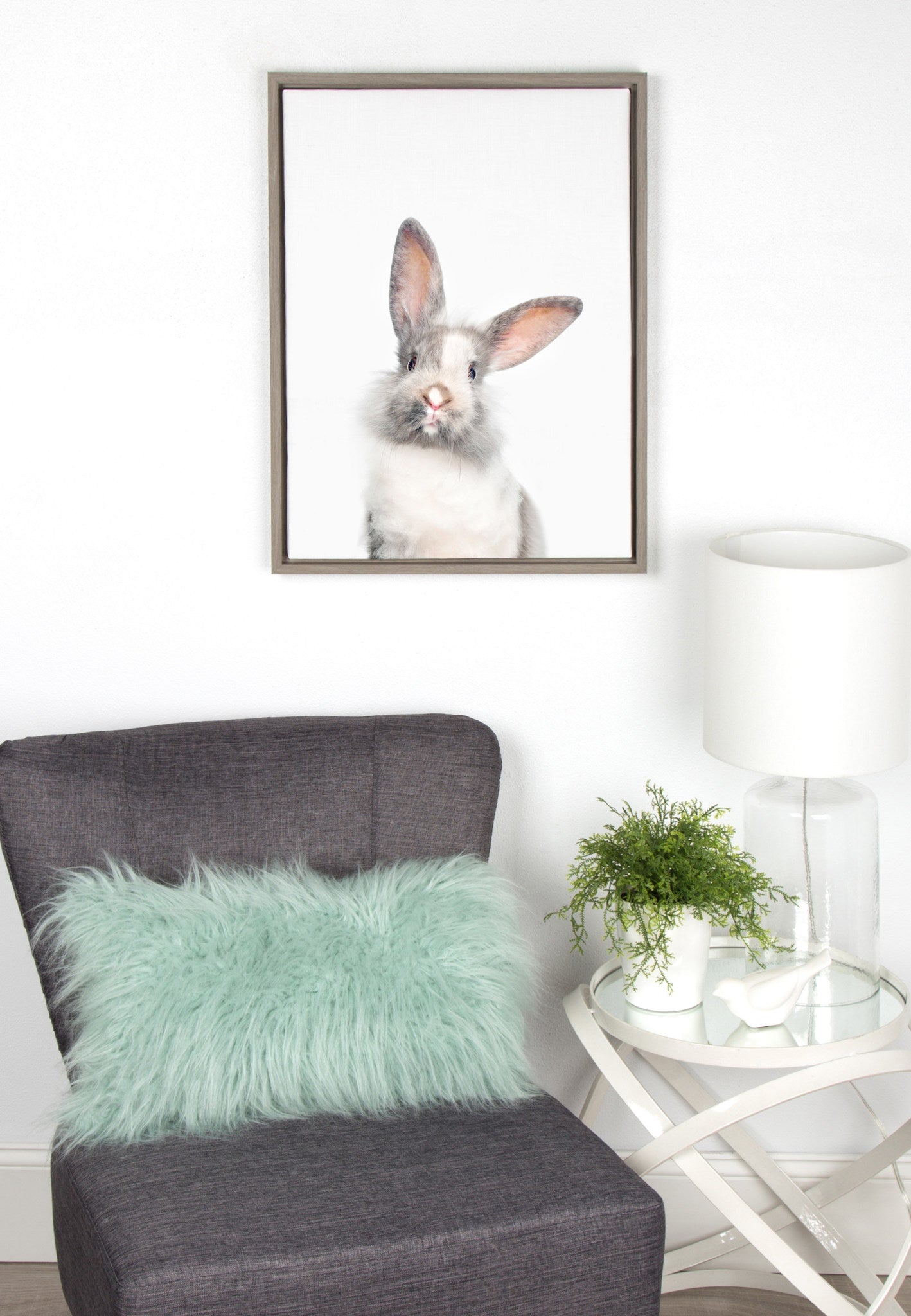 Sylvie Animal Studio Cute Male Rabbit Framed Canvas by Amy Peterson Art Studio