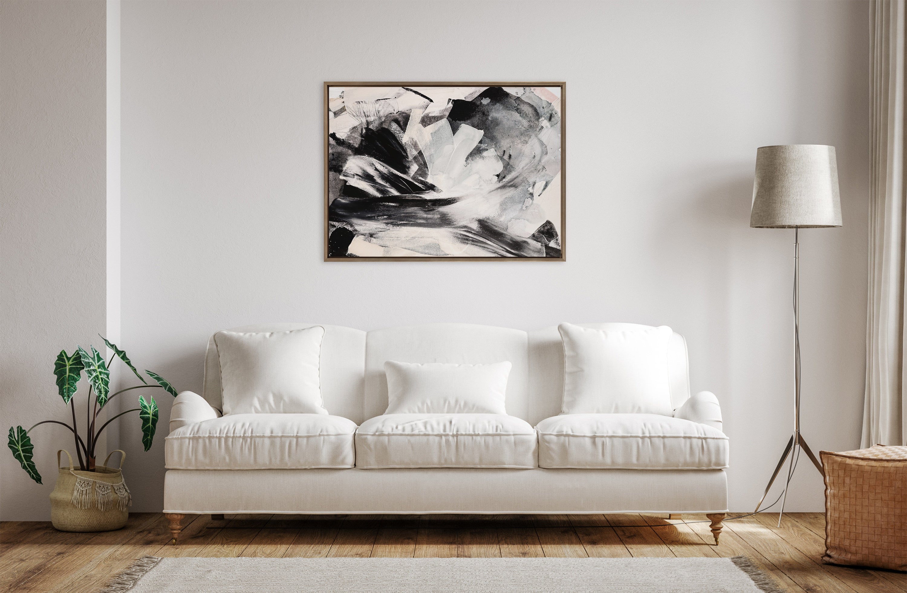 Sylvie Painted Flow IV Framed Canvas by Amy Lighthall