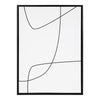 Sylvie Modern Line Abstract 3 BW Framed Canvas by The Creative Bunch Studio