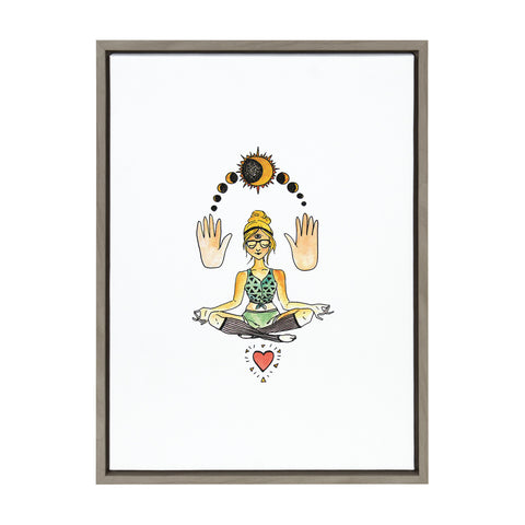 Sylvie Yoga Teacher Framed Canvas by Viola Kreczmer