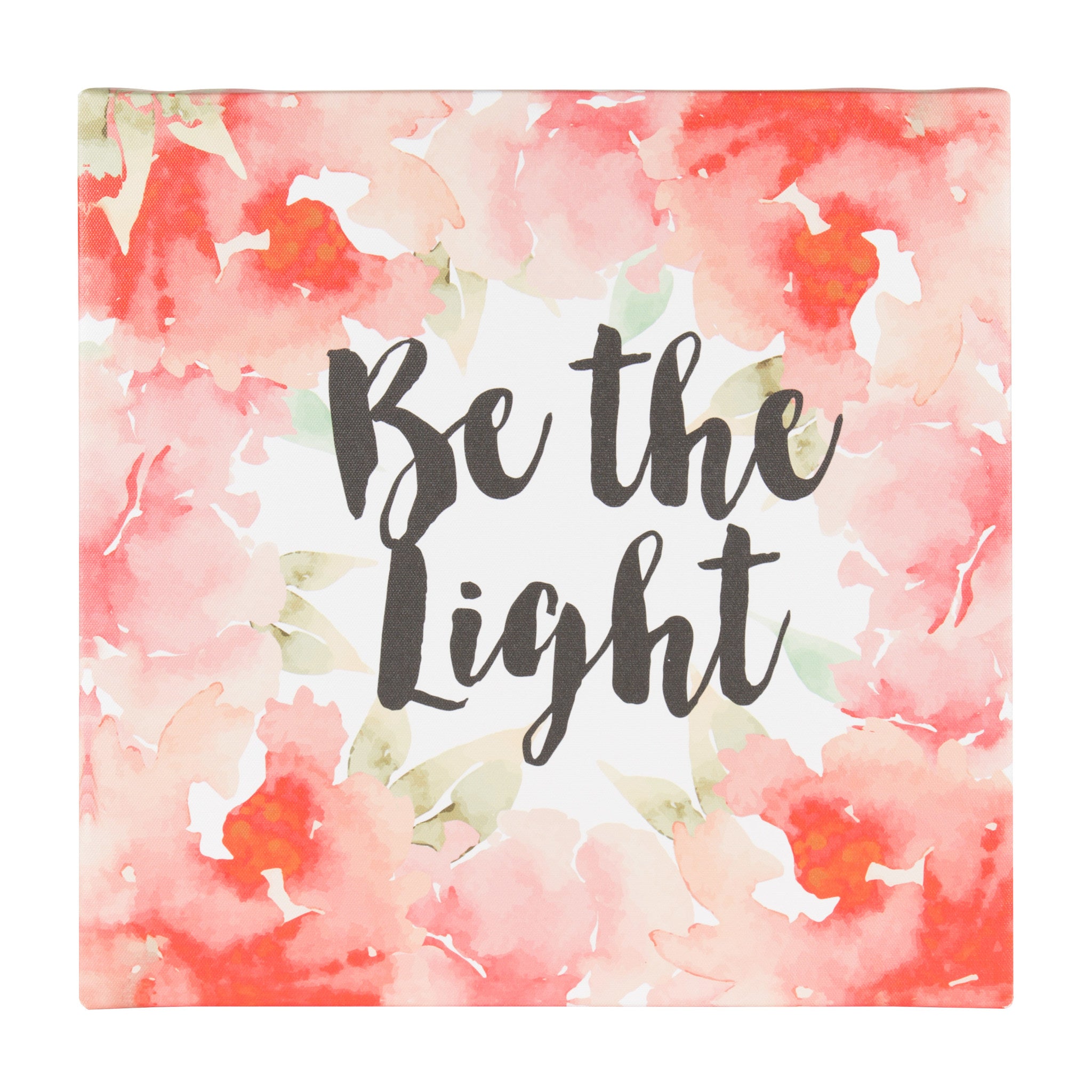 Be The Light Watercolor Inspirational Canvas Art