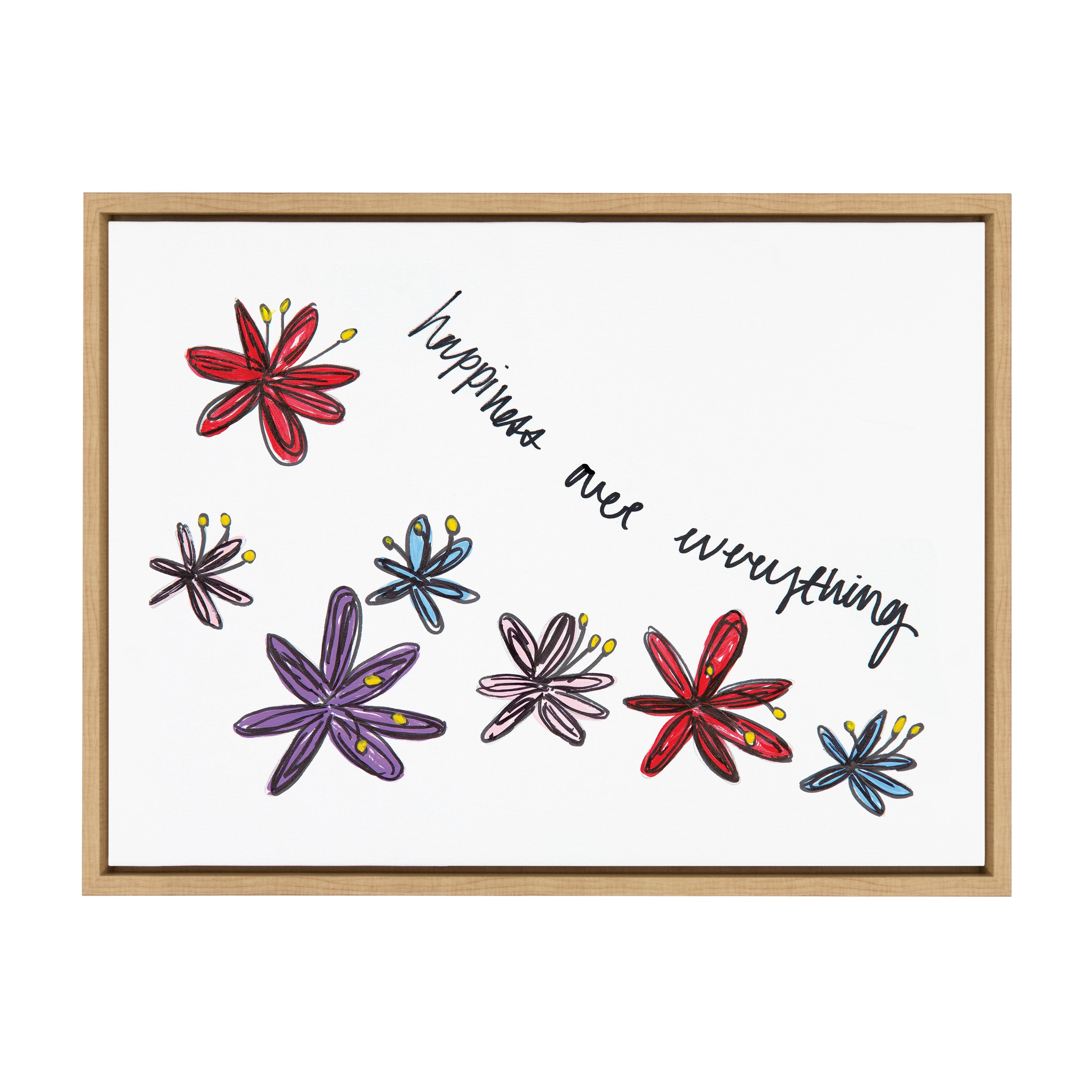 Sylvie Happiness Over Everything Framed Canvas by Mentoring Positives