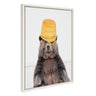 Sylvie Basket Case Bear Framed Canvas by Amy Peterson Art Studio