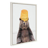 Sylvie Basket Case Bear Framed Canvas by Amy Peterson Art Studio