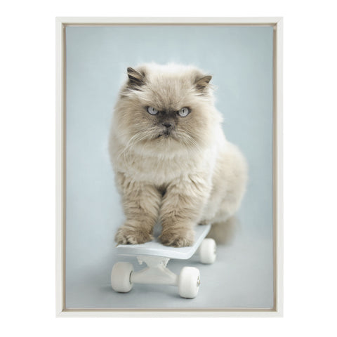 Sylvie Eddie Cat Framed Canvas by Rachael Hale