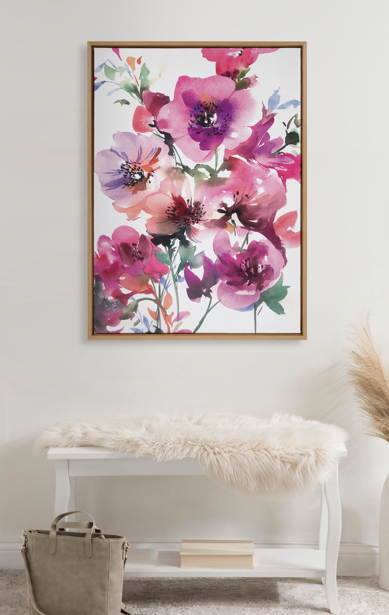 Sylvie Spring Floral 1 Framed Canvas by Emma Daisy