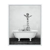 Sylvie Giraffe 2 in the Tub Framed Canvas by Amy Peterson