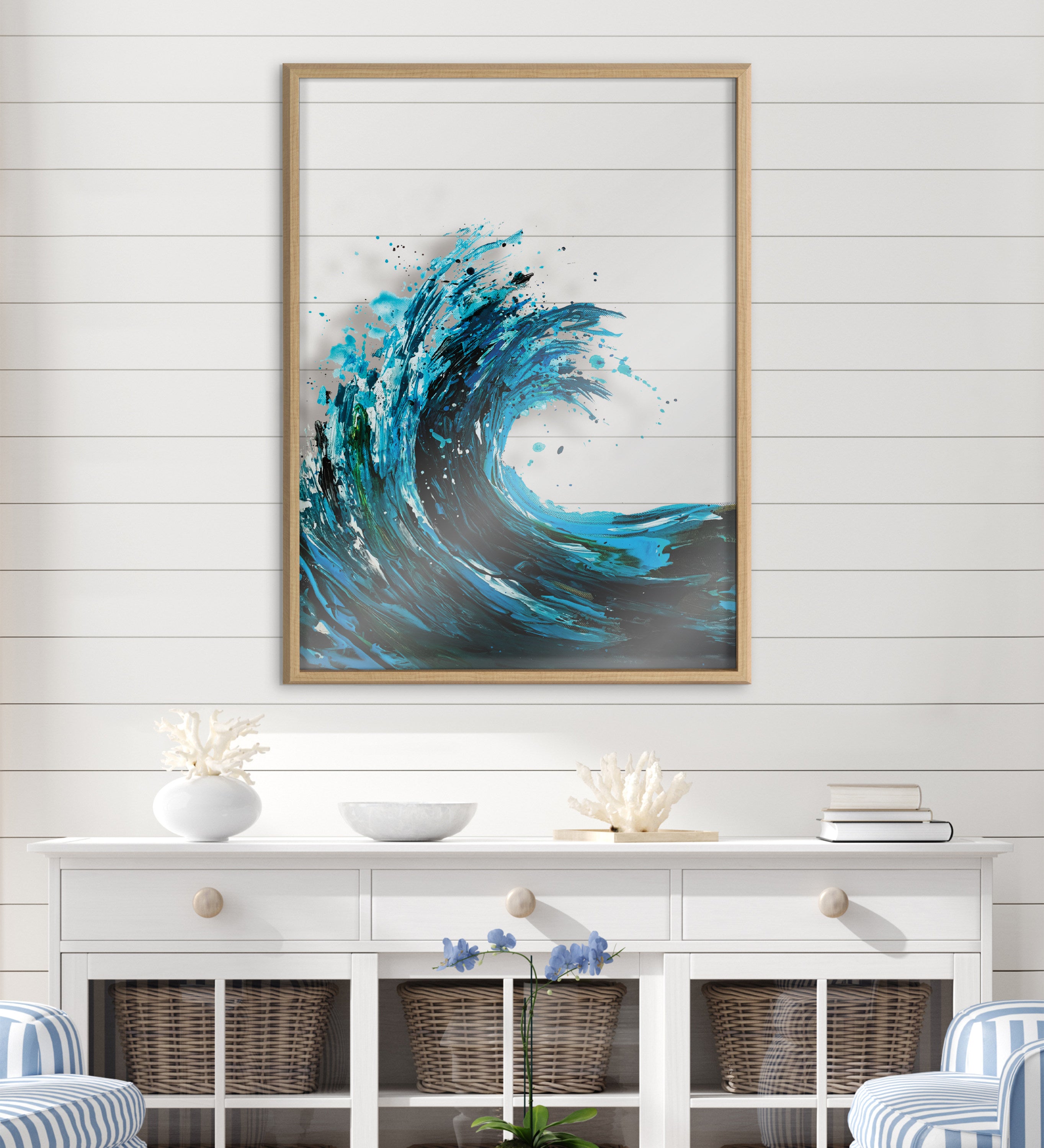 Blake Waves Framed Printed Art