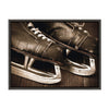 Sylvie Leather Hockey Skates Framed Canvas By Shawn St. Peter