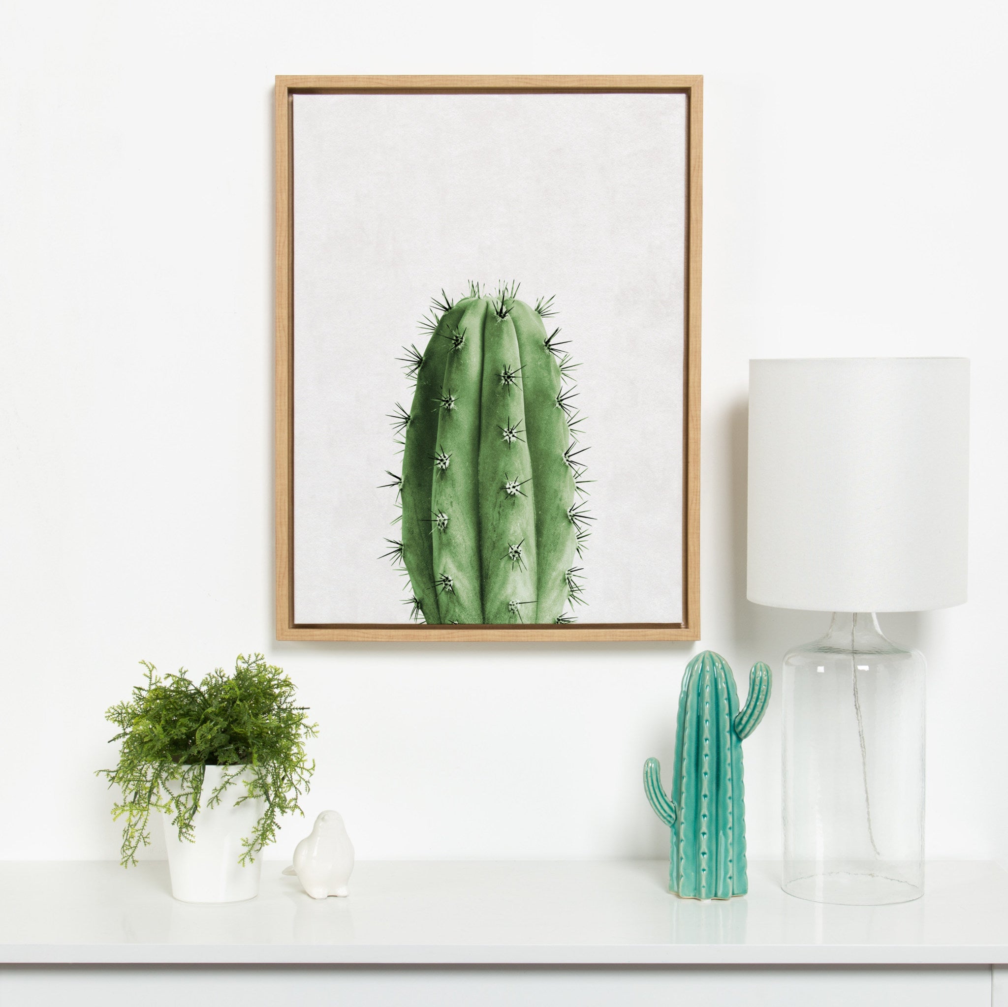 Sylvie Home Cactus Framed Canvas by Simon Te Tai