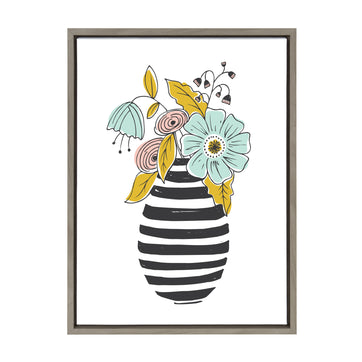 Sylvie Summer Vase Framed Canvas by Heather Dutton