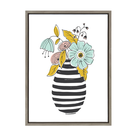 Sylvie Summer Vase Framed Canvas by Heather Dutton