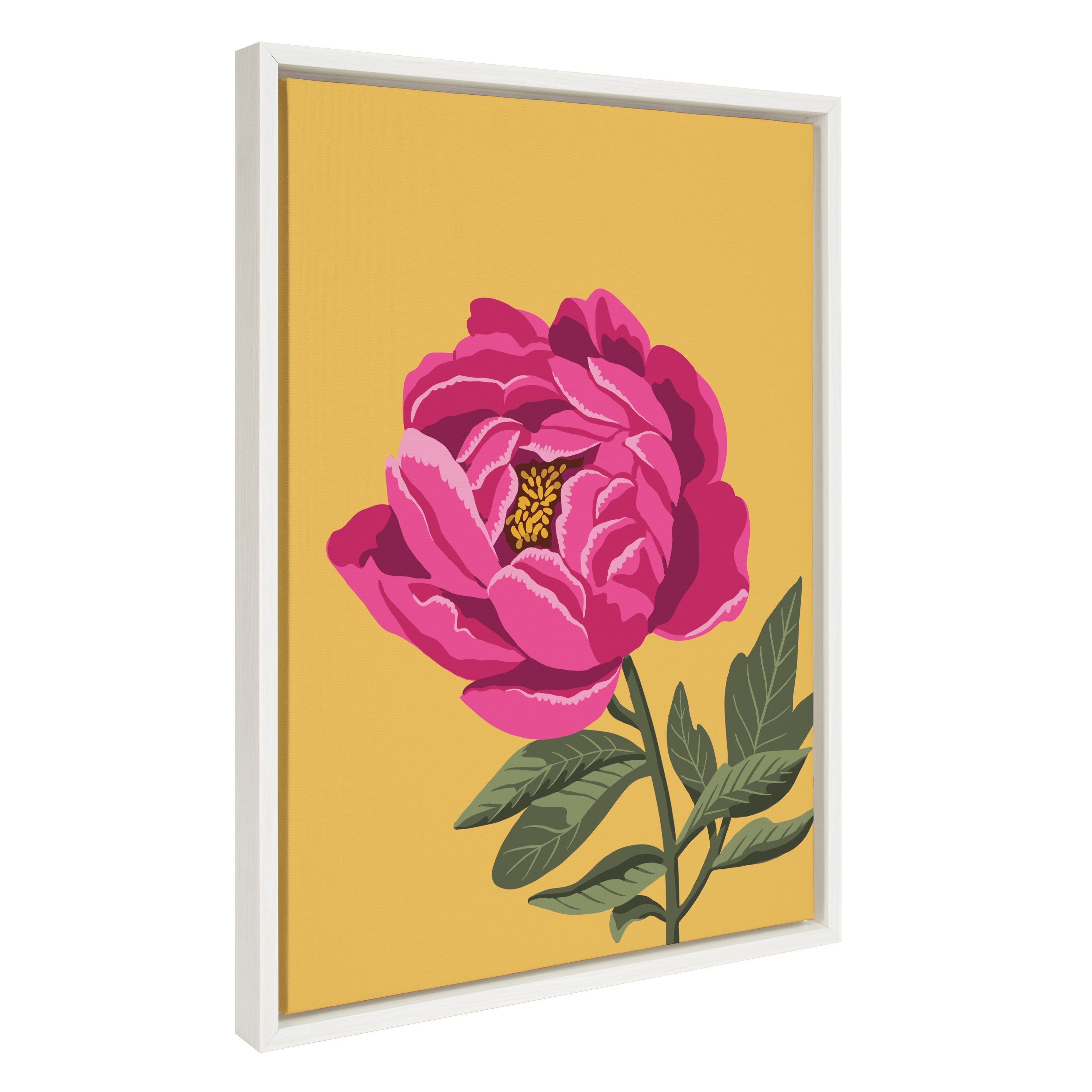 Sylvie Bright Peony Framed Canvas by Maria Filar
