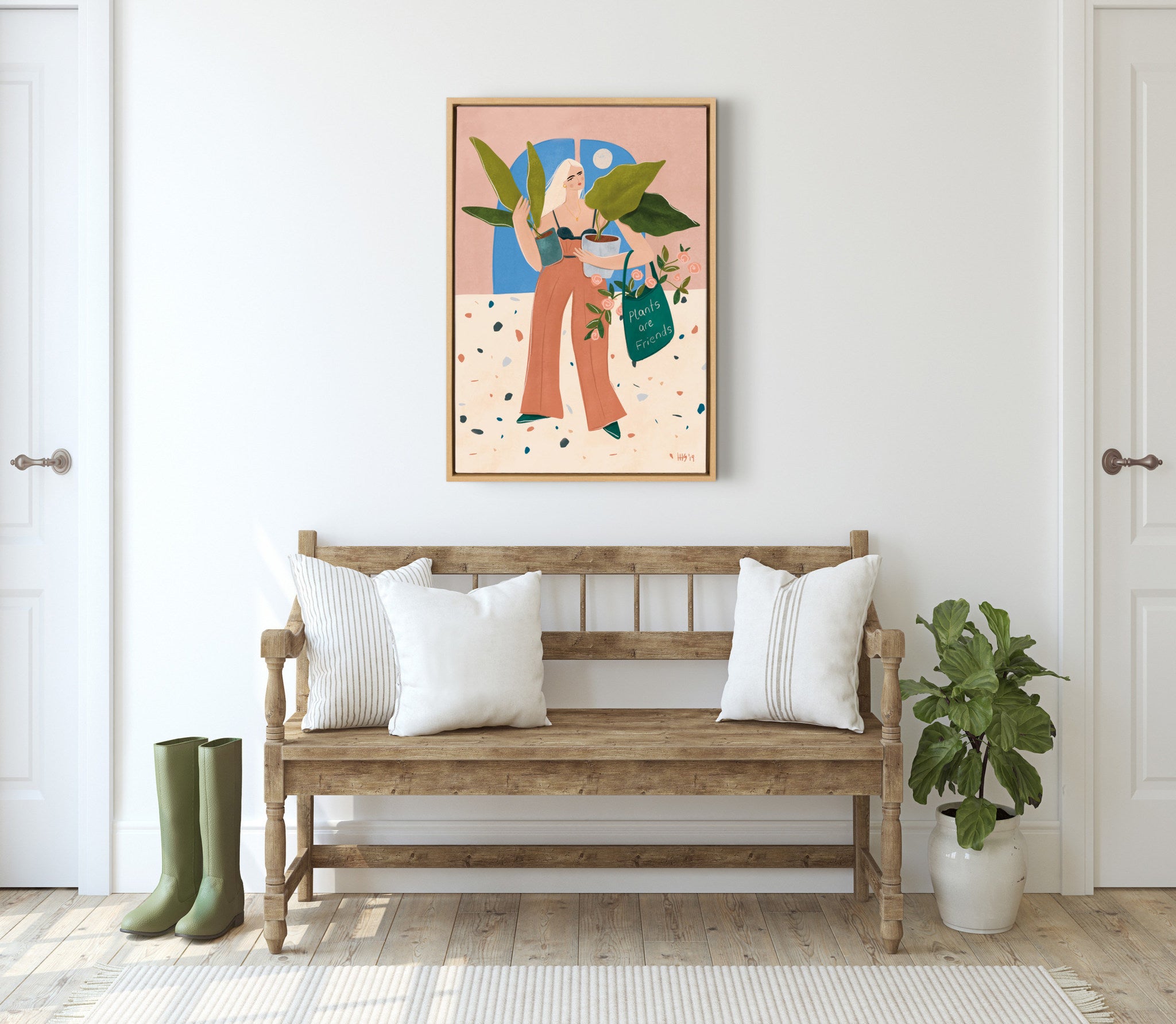 Sylvie Plants Are Friends Framed Canvas by Maggie Stephenson