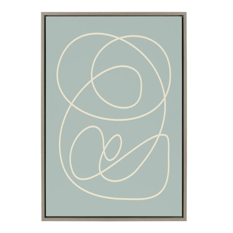 Sylvie Lines in Mint Sage Framed Canvas by Apricot and Birch