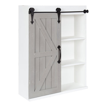 Cates Wood Wall Storage Cabinet with Sliding Barn Door