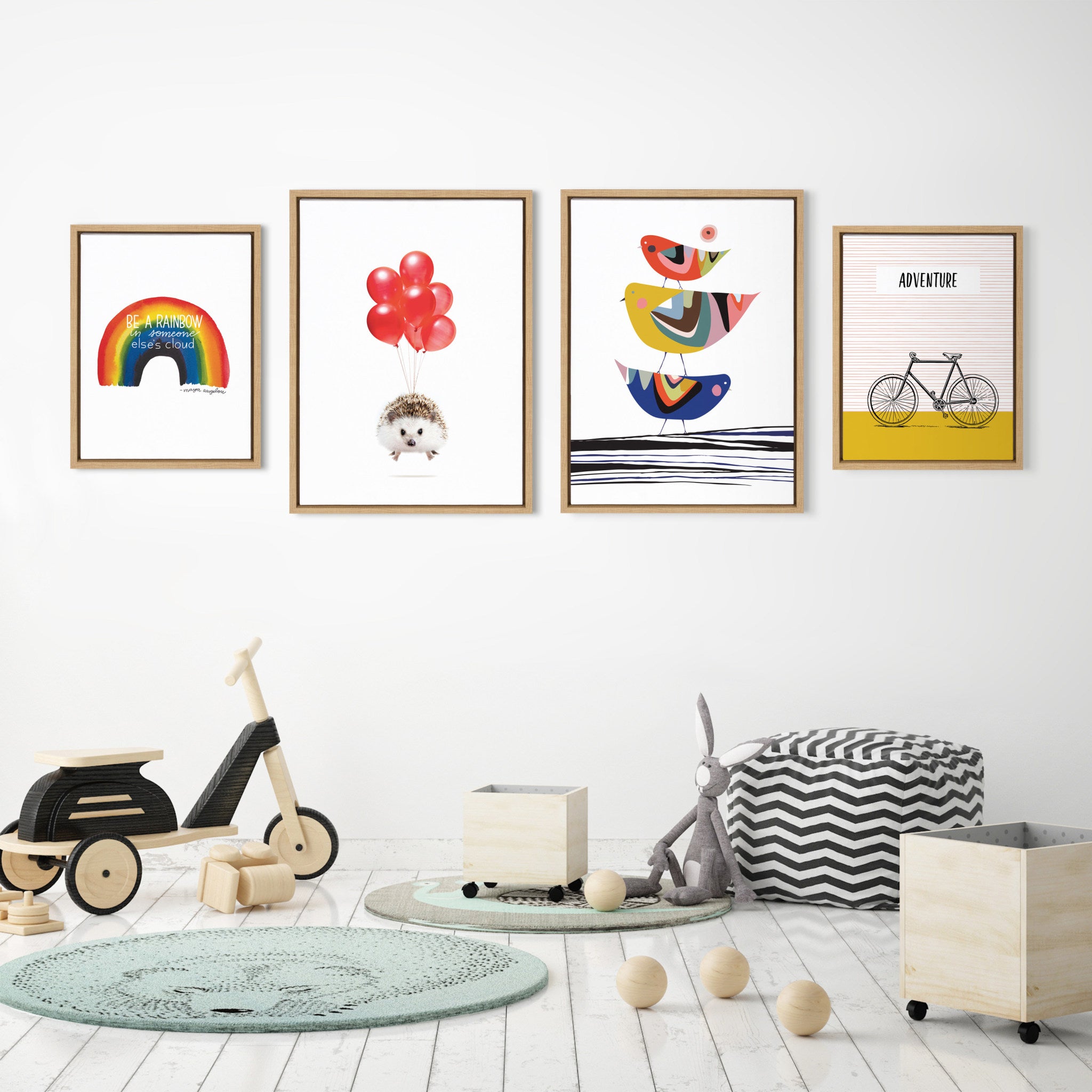 Sylvie Whimsy Modern Framed Canvas Set