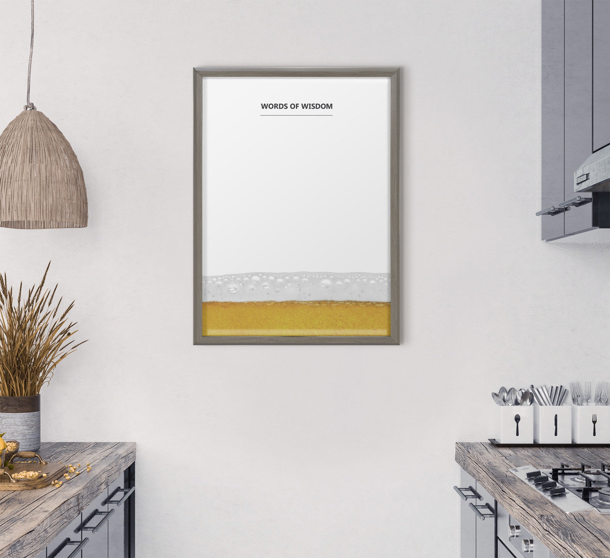 Blake Beer Words of Wisdom Dry Erase Framed Printed Glass by The Creative Bunch Studio