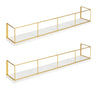 Benbrook Wood and Metal Wall Shelf Set