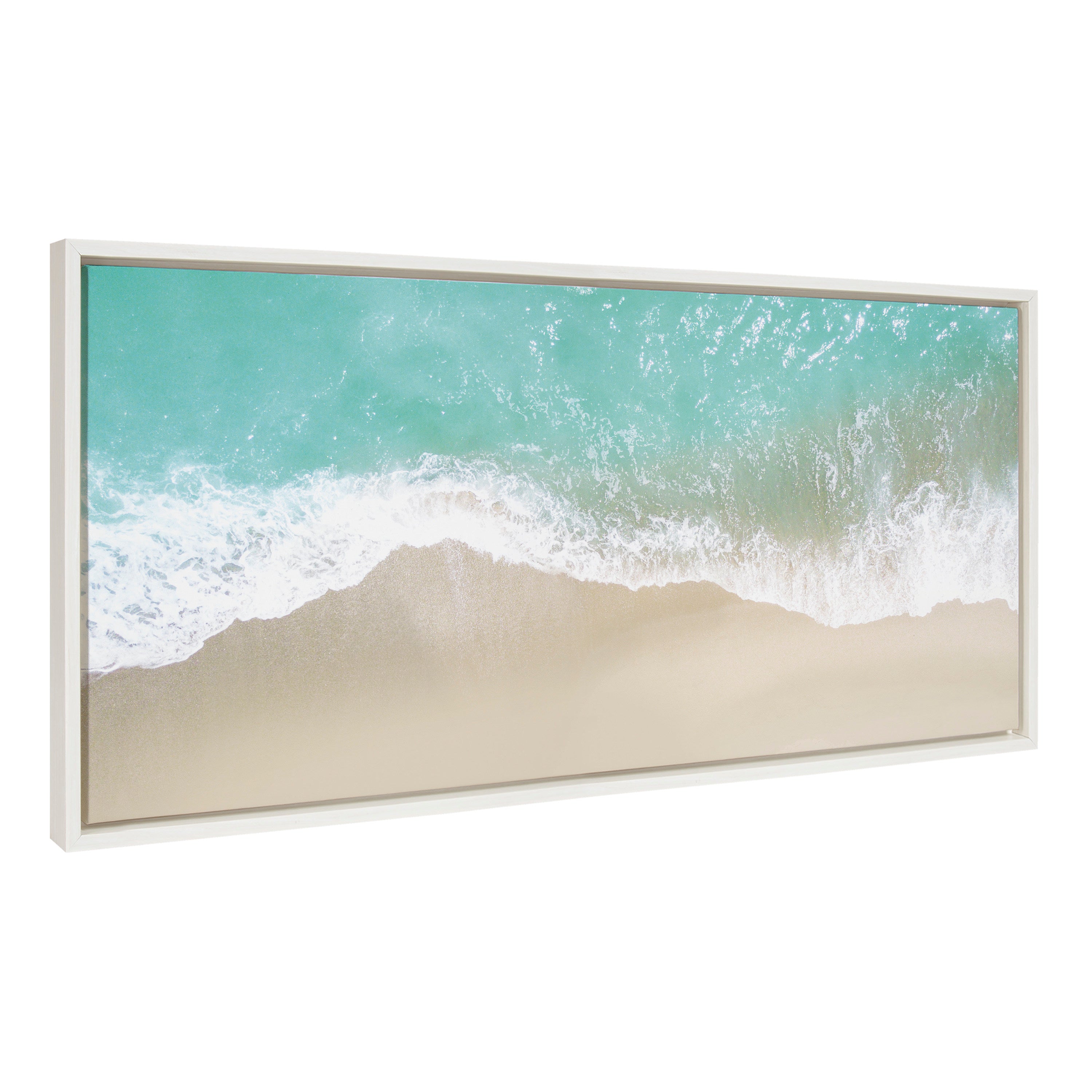 Sylvie Ocean Beach Fantasy Framed Canvas by The Creative Bunch Studio