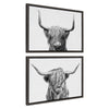 Sylvie Highland and Highland Cow 2 Framed Canvas by Simon Te of Tai Prints