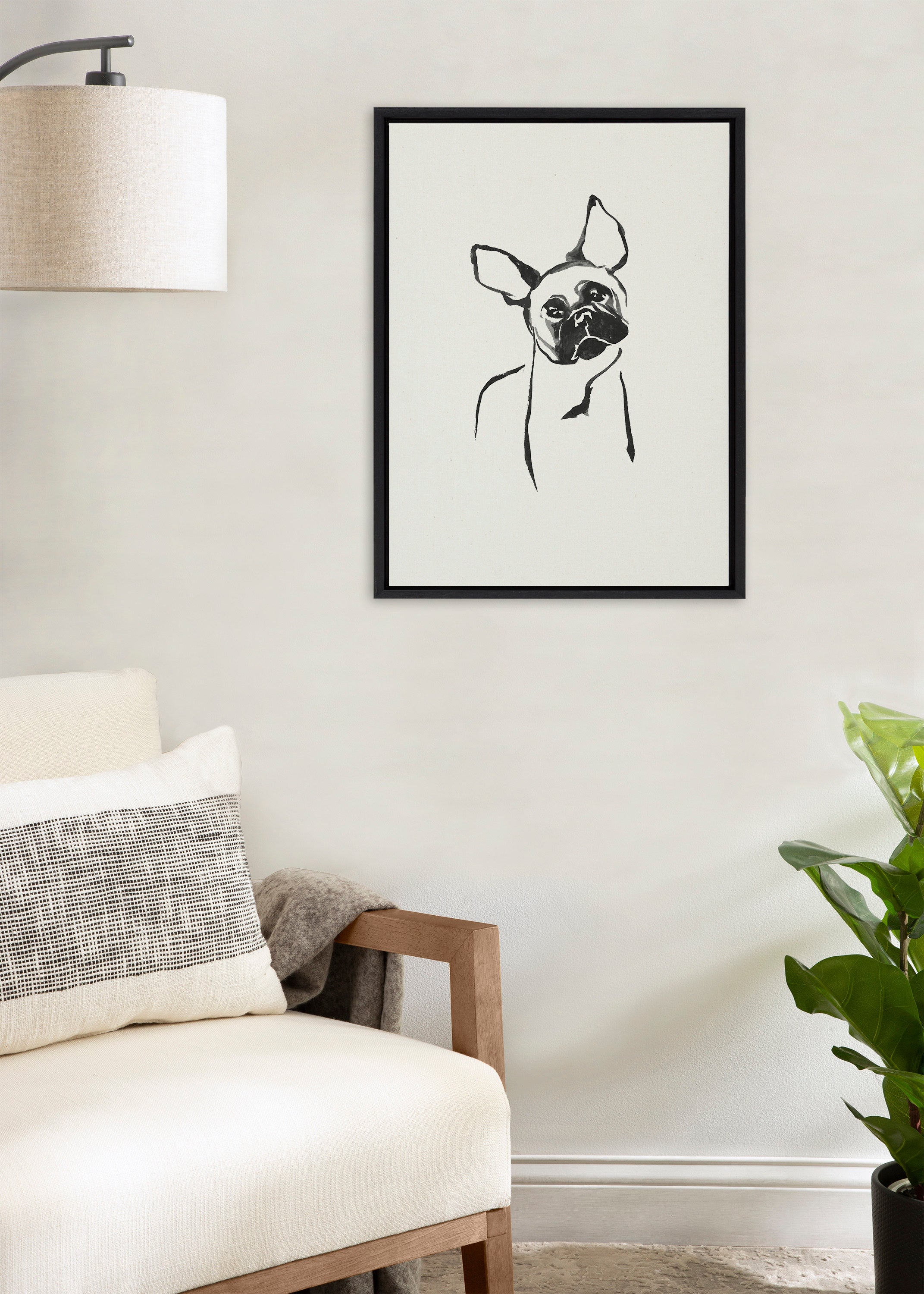 Sylvie 1057 French Bulldog Framed Canvas by Teju Reval of SnazzyHues