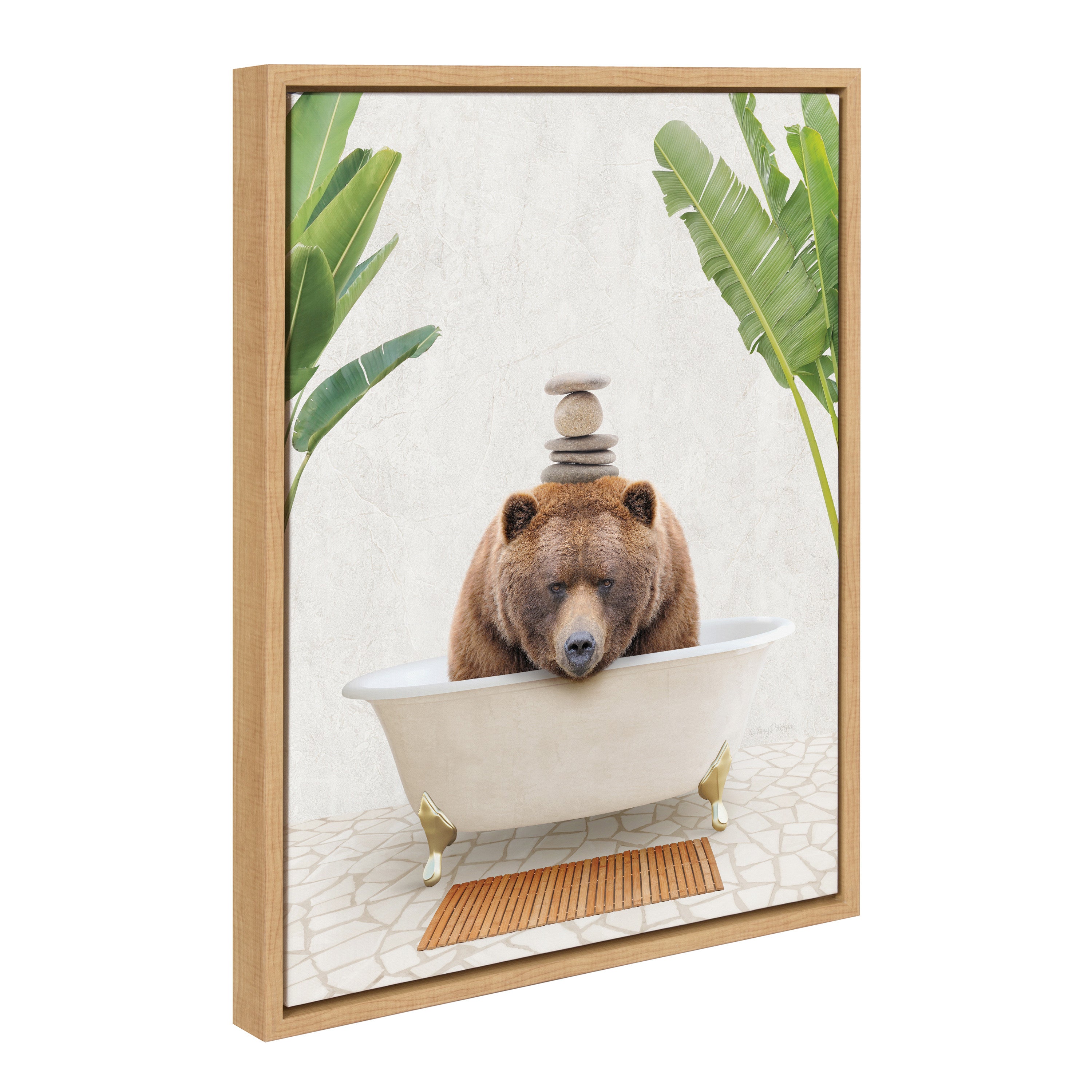 Sylvie Big Bear Bali Bath Framed Canvas by Amy Peterson Art Studio