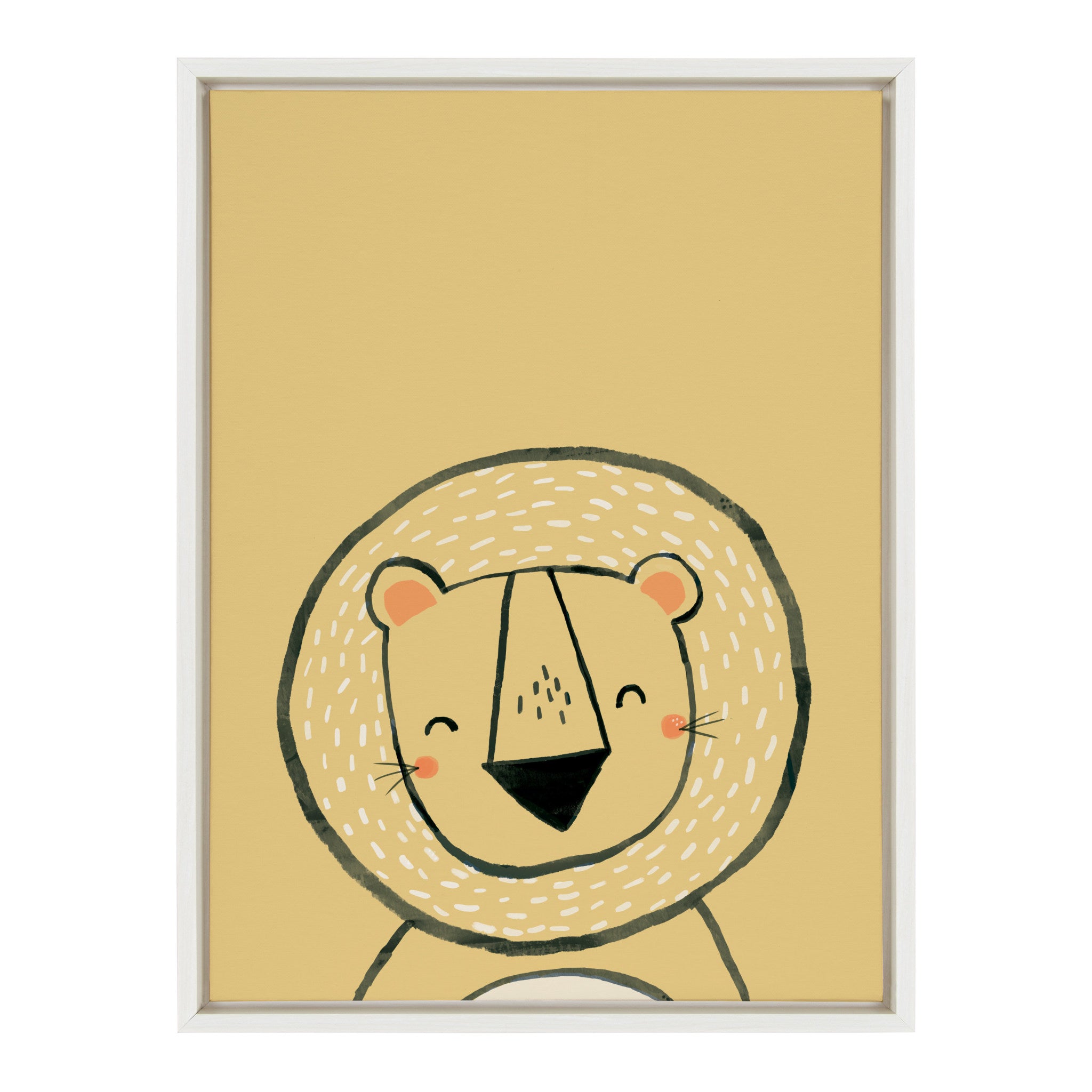 Sylvie Inky Lion Framed Canvas by Lauradidthis
